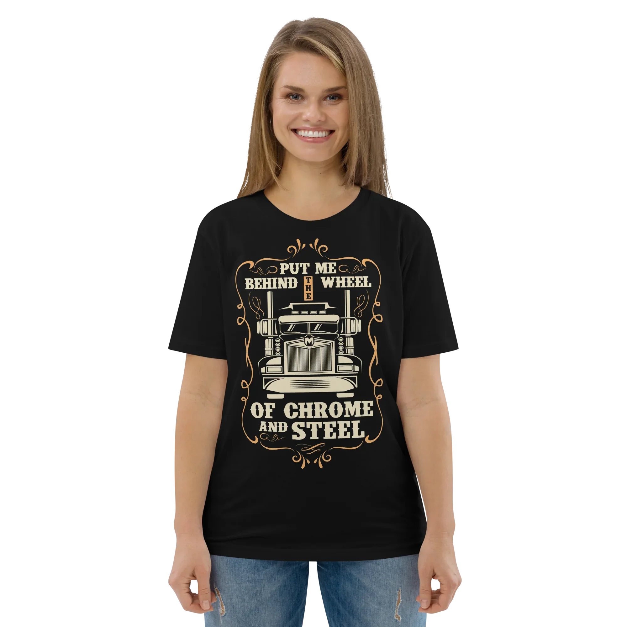 BEHIND THE WHEEL unisex t-shirt - Printoo Shop - - cars, t-shirt, unisex, Unisex Organic Cotton T-Shirt | Stanley/Stella STTU169