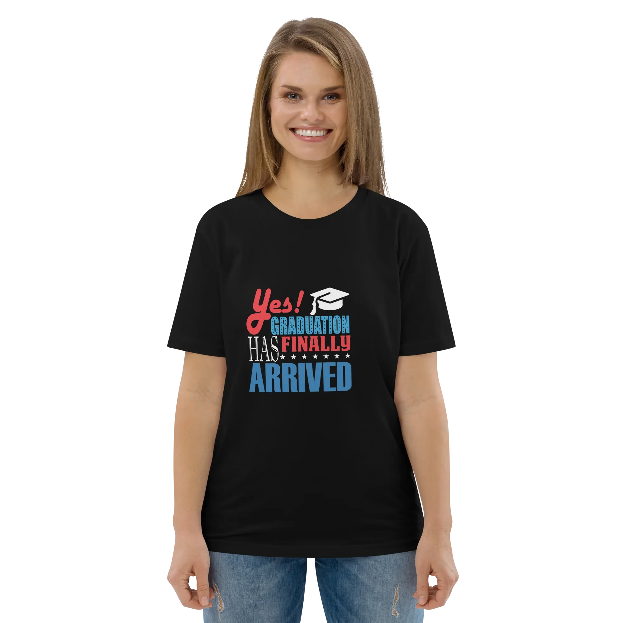 FINALLY GRADUATED unisex t-shirt - Printoo Shop - - graduation, t-shirt, unisex, Unisex Organic Cotton T-Shirt | Stanley/Stella STTU169