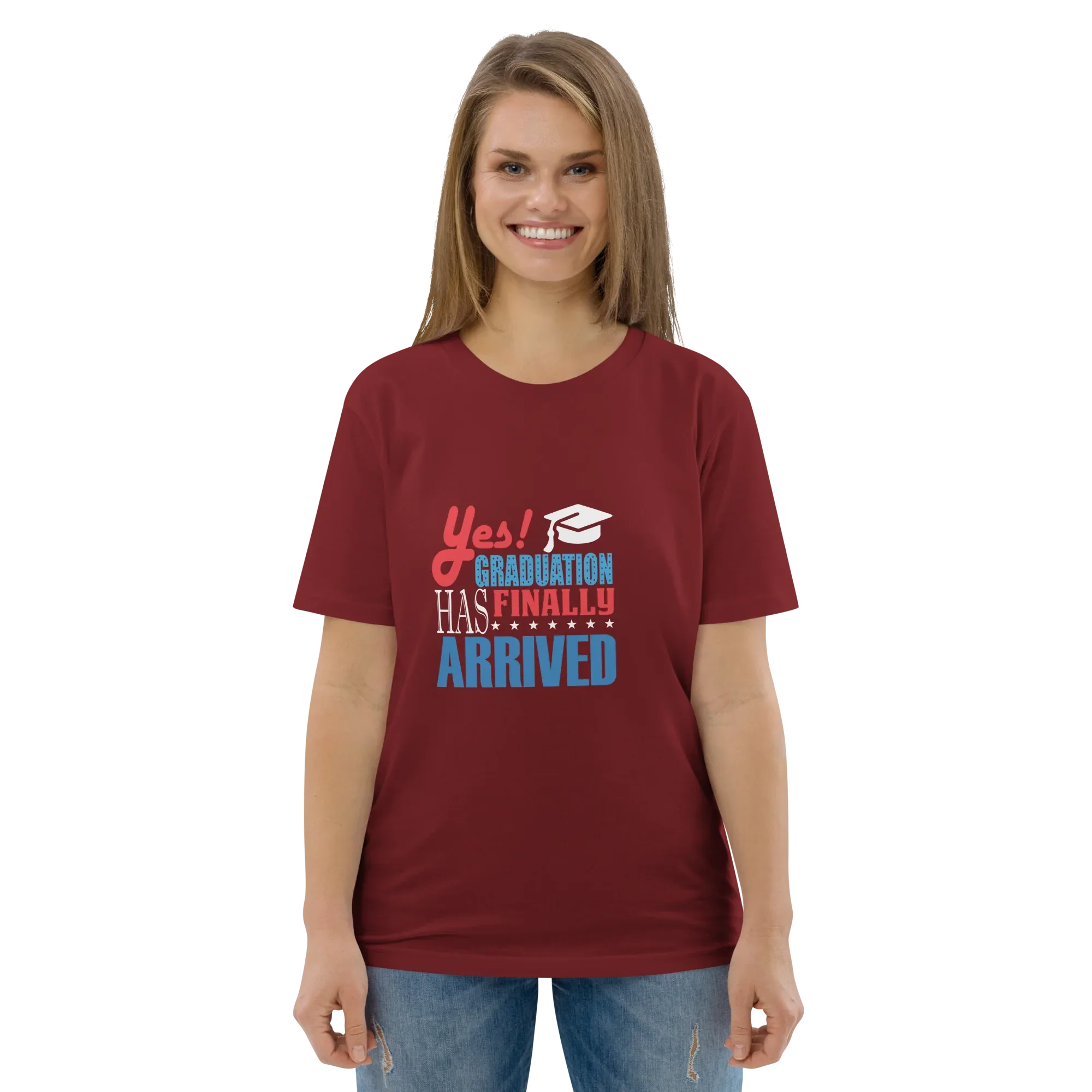 FINALLY GRADUATED unisex t-shirt - Printoo Shop - - graduation, t-shirt, unisex, Unisex Organic Cotton T-Shirt | Stanley/Stella STTU169