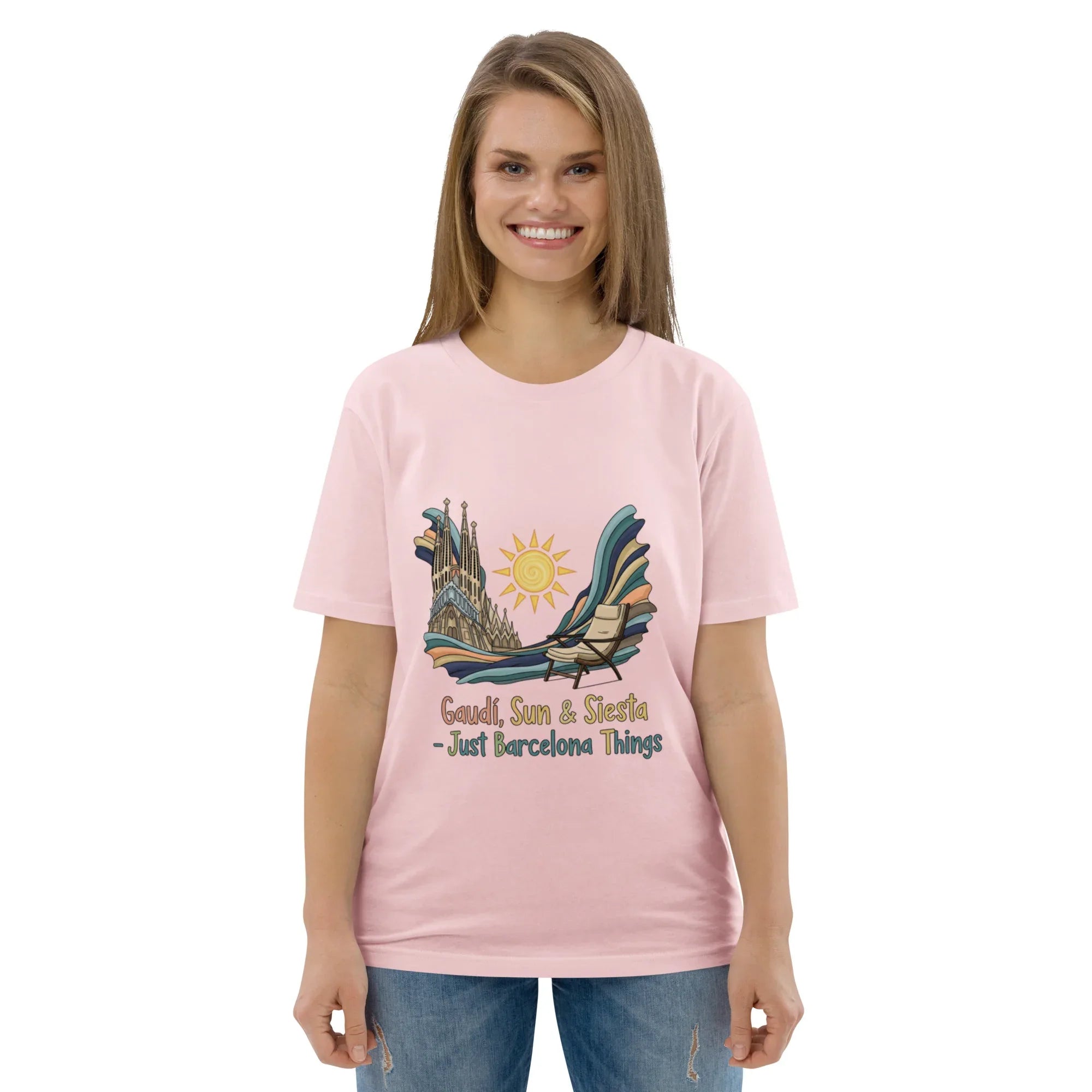 BARCELONA - GAUDI, SUN & SIESTA unisex t-shirt - Printoo Shop - - City t-shirts, t-shirt, unisex, Unisex Organic Cotton T-Shirt | Stanley/Stella STTU169