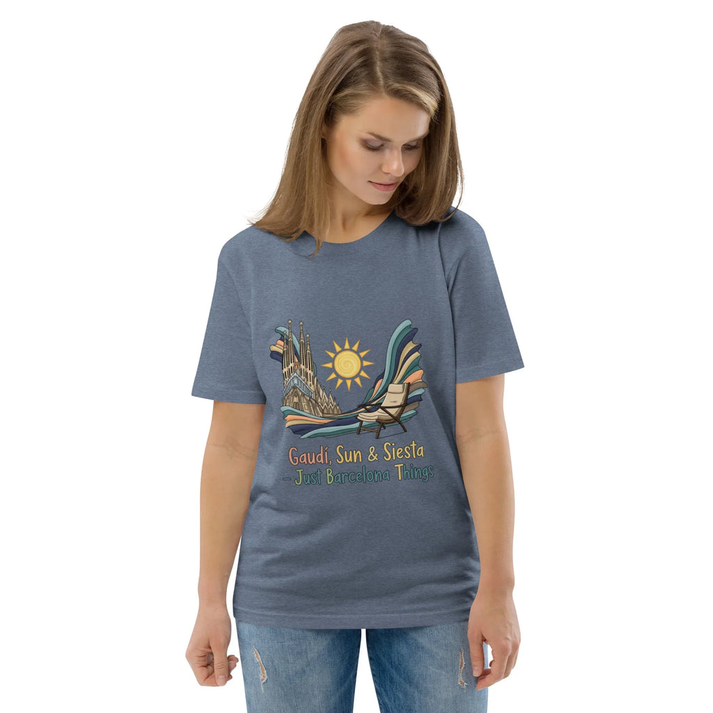 BARCELONA - GAUDI, SUN & SIESTA unisex t-shirt - Printoo Shop - - City t-shirts, t-shirt, unisex, Unisex Organic Cotton T-Shirt | Stanley/Stella STTU169