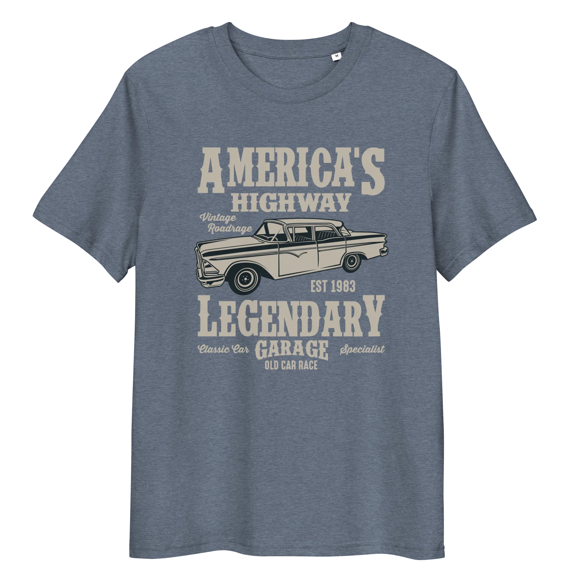 AMERICA'S HIGHWAY unisex t-shirt - Printoo Shop - - cars, t-shirt, unisex, Unisex Organic Cotton T-Shirt | Stanley/Stella STTU169