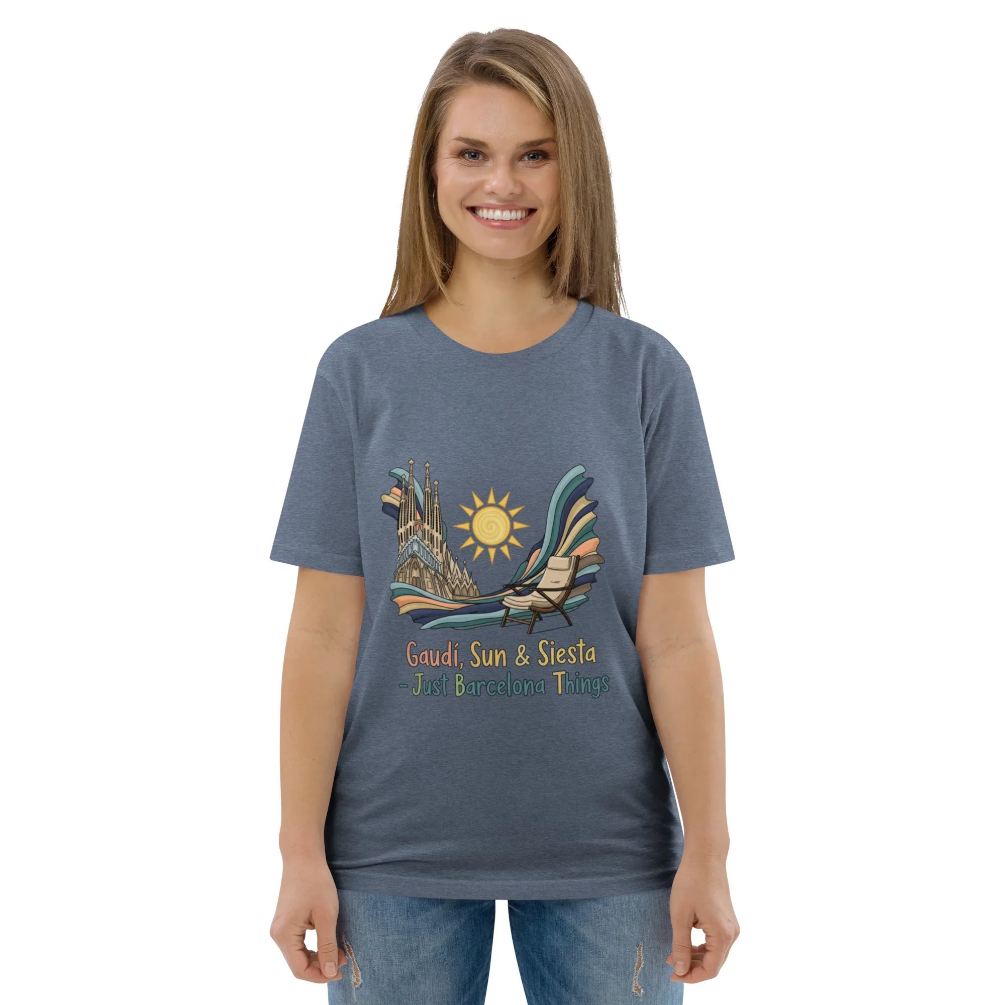 BARCELONA - GAUDI, SUN & SIESTA unisex t-shirt - Printoo Shop - - City t-shirts, t-shirt, unisex, Unisex Organic Cotton T-Shirt | Stanley/Stella STTU169