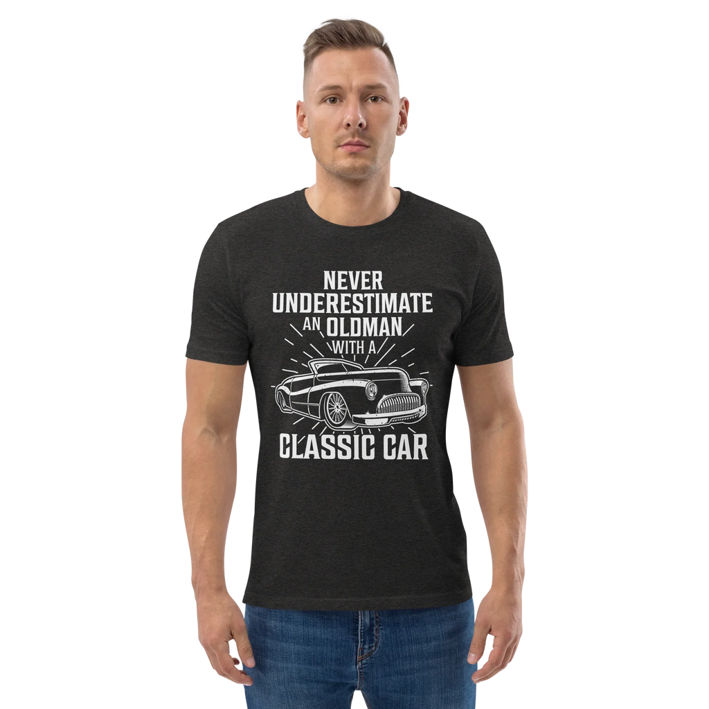 OLDMAN WITH A CLASSIC CAR unisex t-shirt - - - Printoo Shop