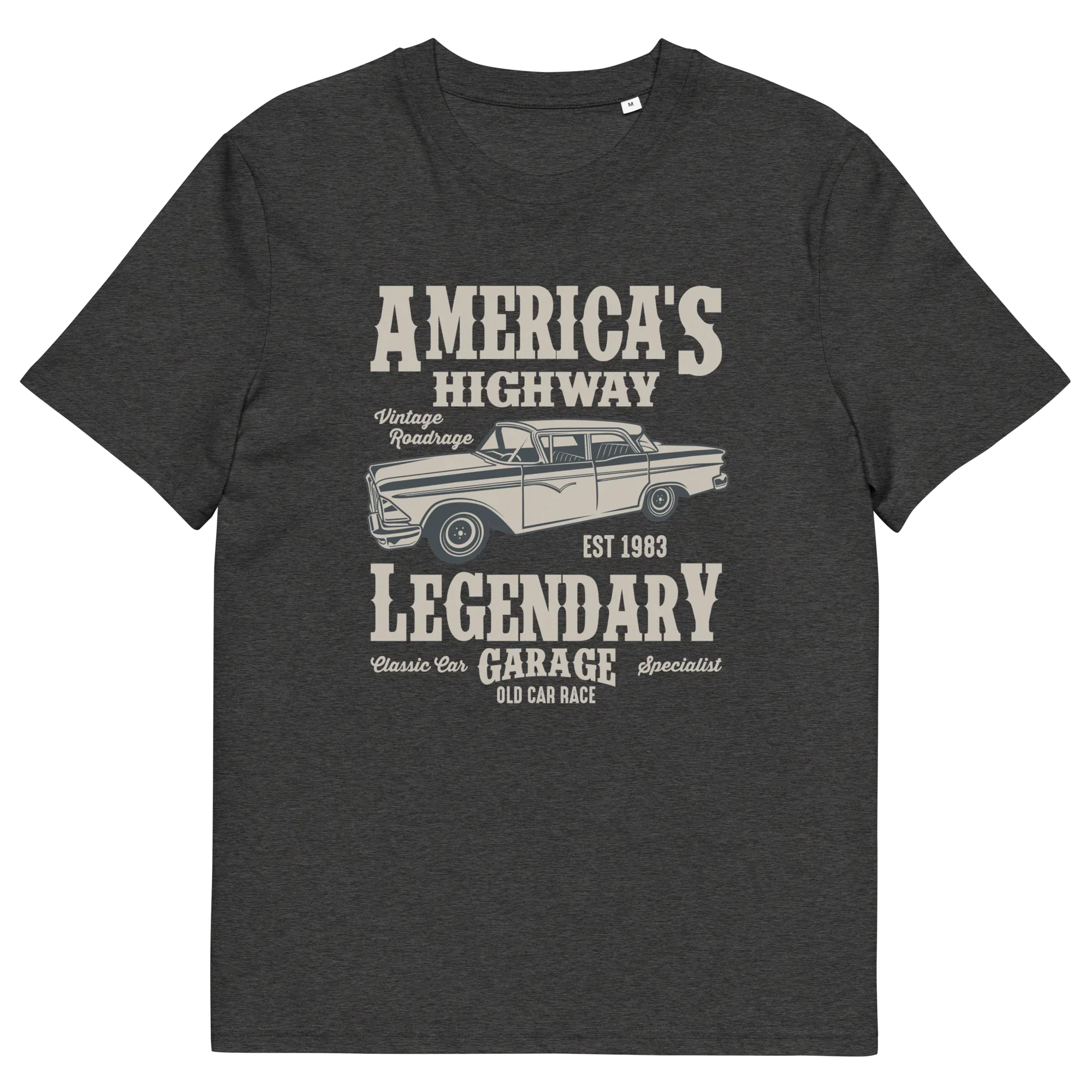 AMERICA'S HIGHWAY unisex t-shirt - Printoo Shop - - cars, t-shirt, unisex, Unisex Organic Cotton T-Shirt | Stanley/Stella STTU169