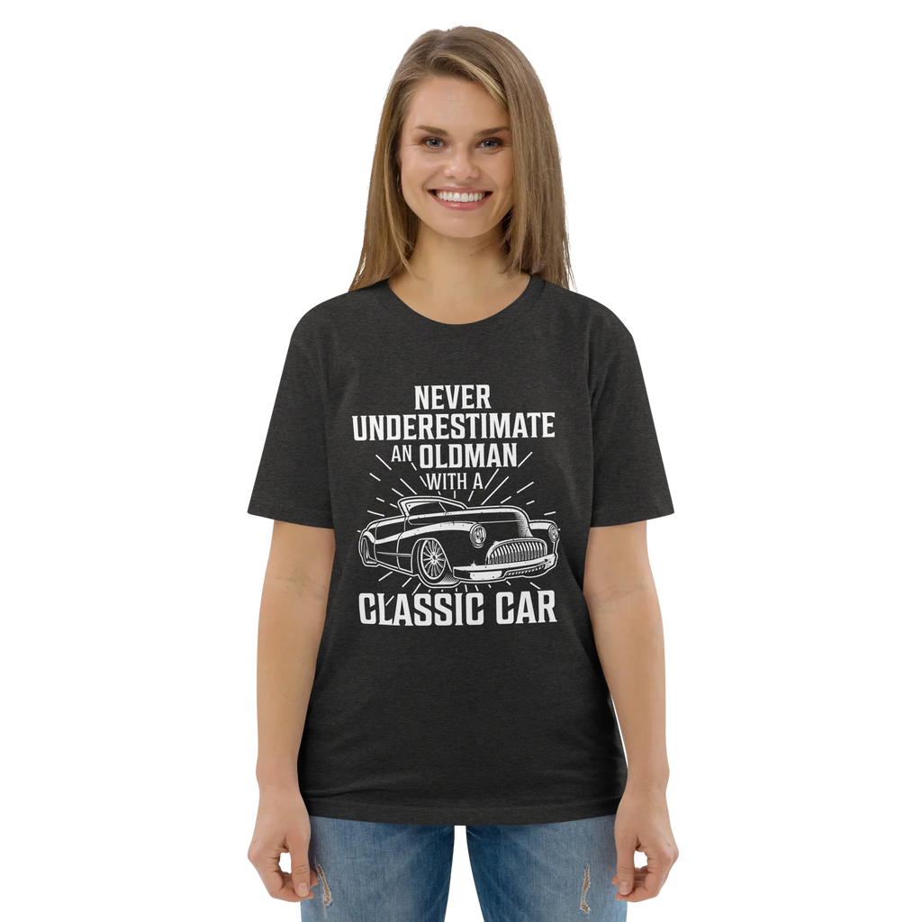OLDMAN WITH A CLASSIC CAR unisex t-shirt - - - Printoo Shop