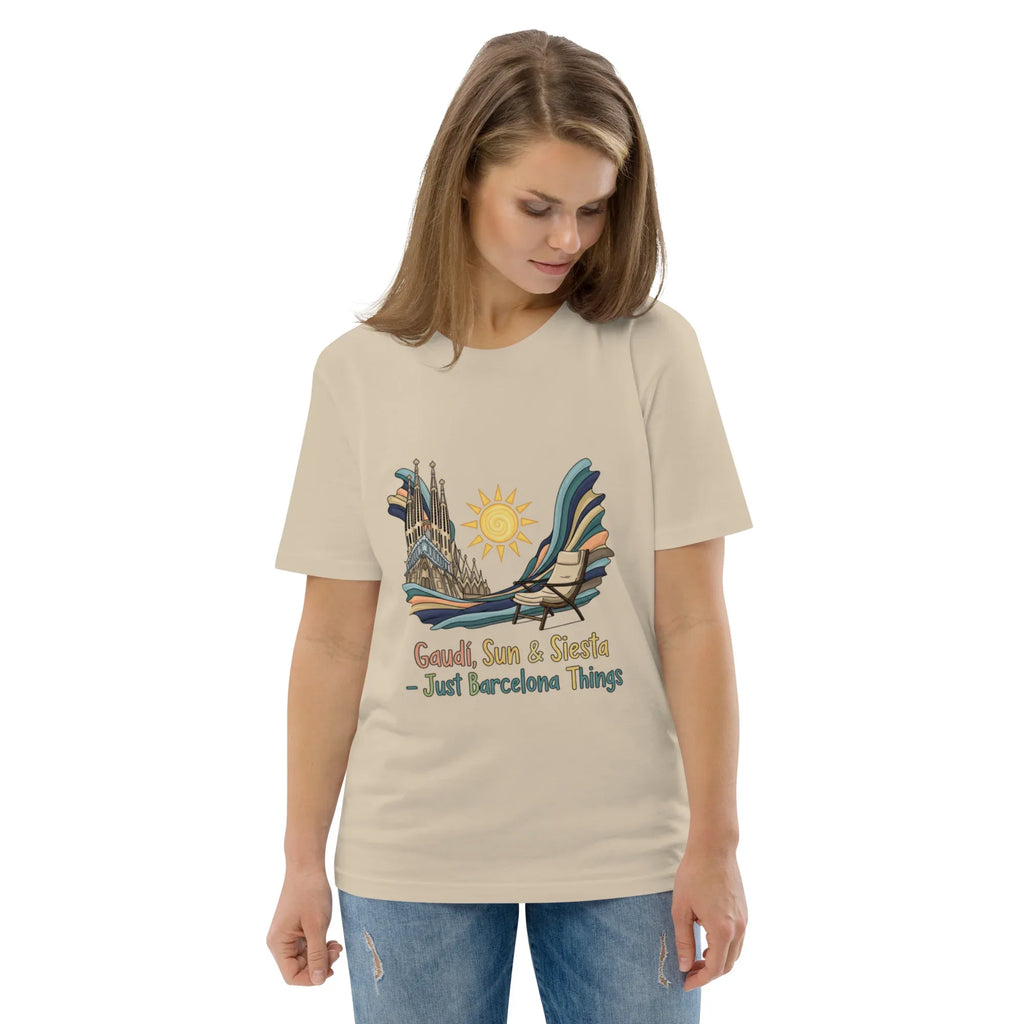 BARCELONA - GAUDI, SUN & SIESTA unisex t-shirt - Printoo Shop - - City t-shirts, t-shirt, unisex, Unisex Organic Cotton T-Shirt | Stanley/Stella STTU169