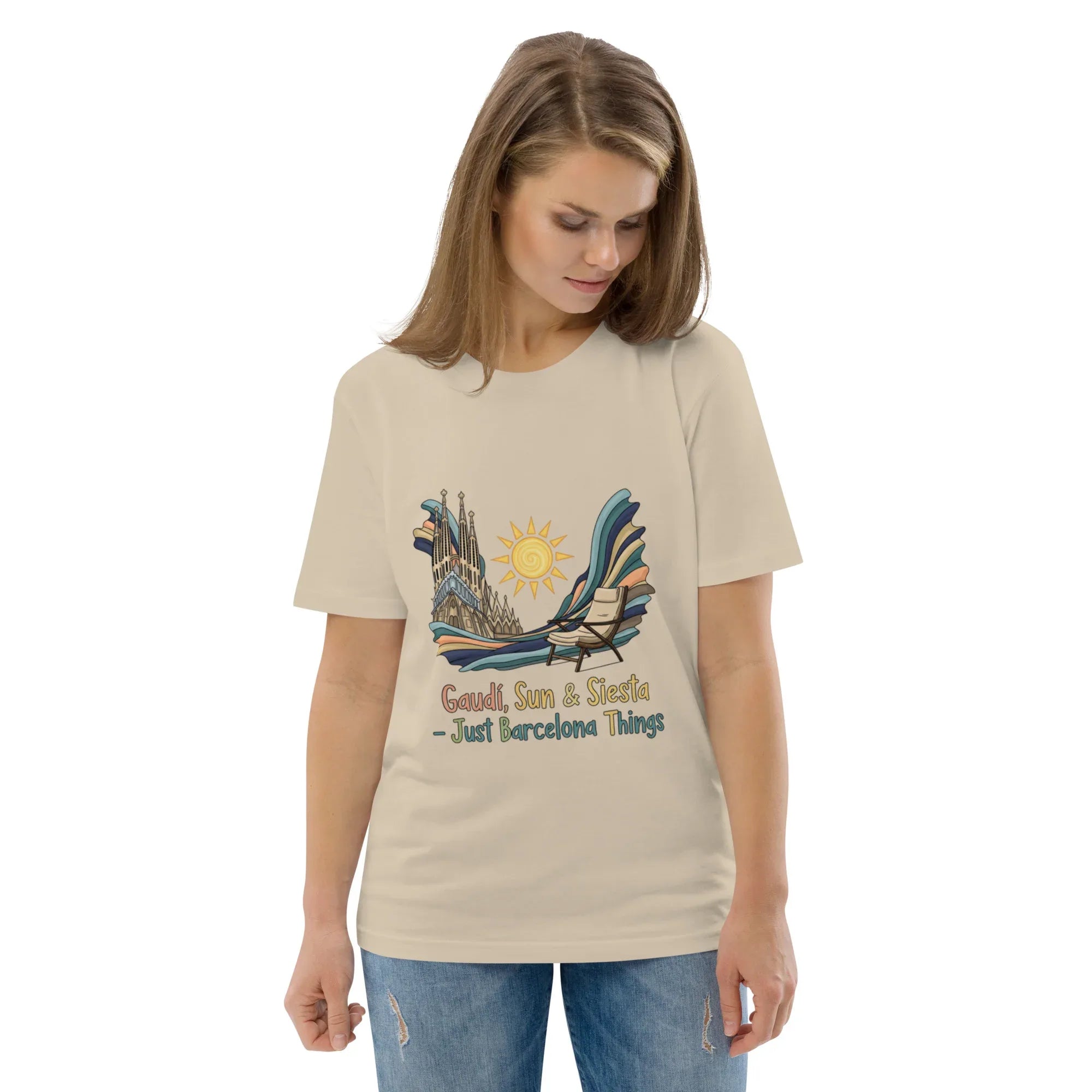 BARCELONA - GAUDI, SUN & SIESTA unisex t-shirt - Printoo Shop - - City t-shirts, t-shirt, unisex, Unisex Organic Cotton T-Shirt | Stanley/Stella STTU169