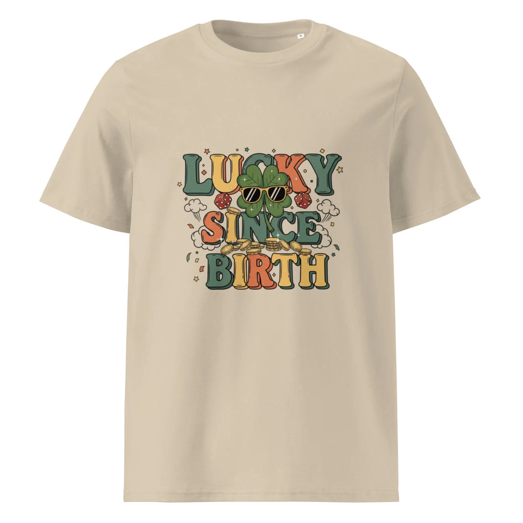 LUCKY SINCE BIRTH unisex t-shirt - Printoo Shop - - t-shirt, unisex, Unisex Organic Cotton T-Shirt | Stanley/Stella STTU169