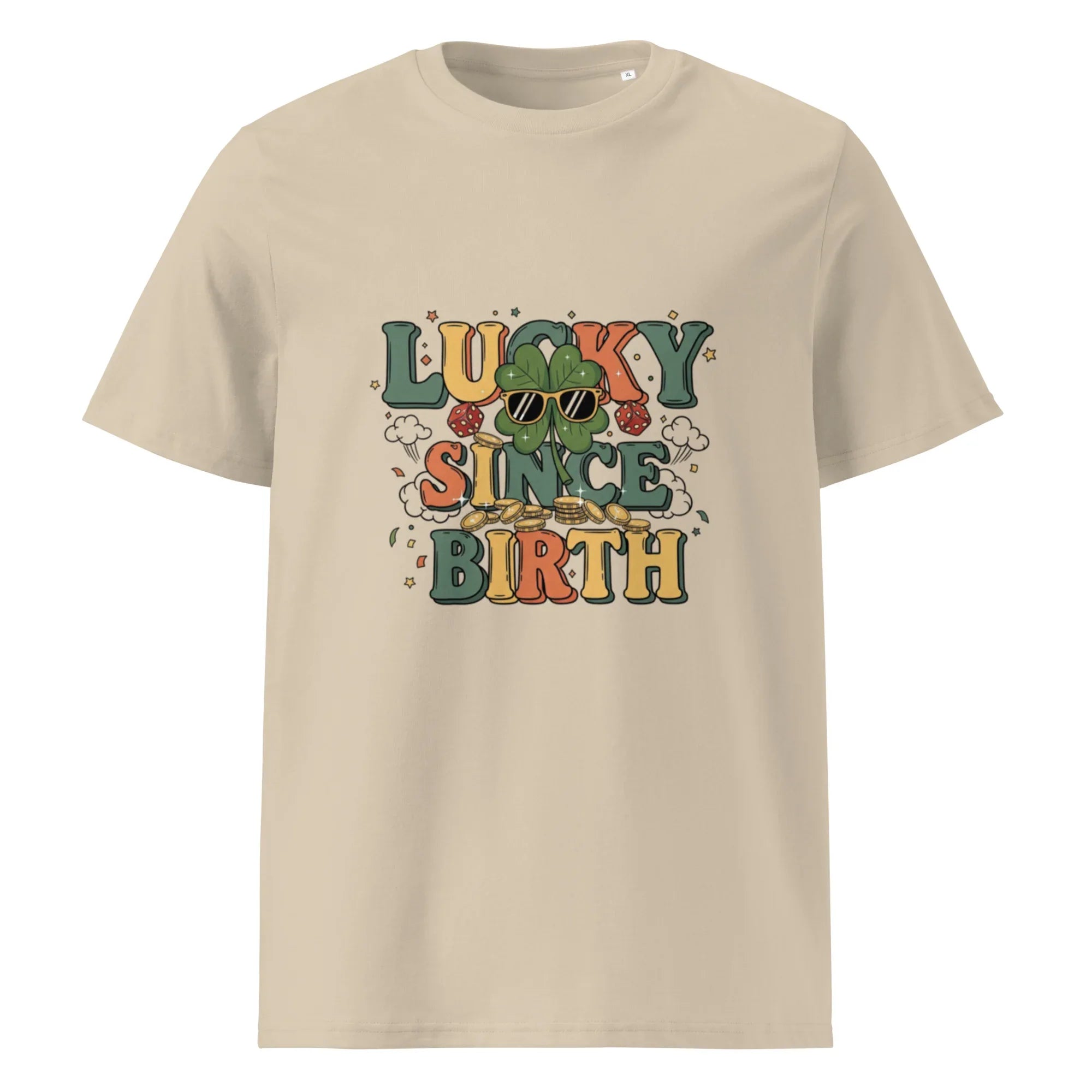 LUCKY SINCE BIRTH unisex t-shirt - Printoo Shop - - t-shirt, unisex, Unisex Organic Cotton T-Shirt | Stanley/Stella STTU169