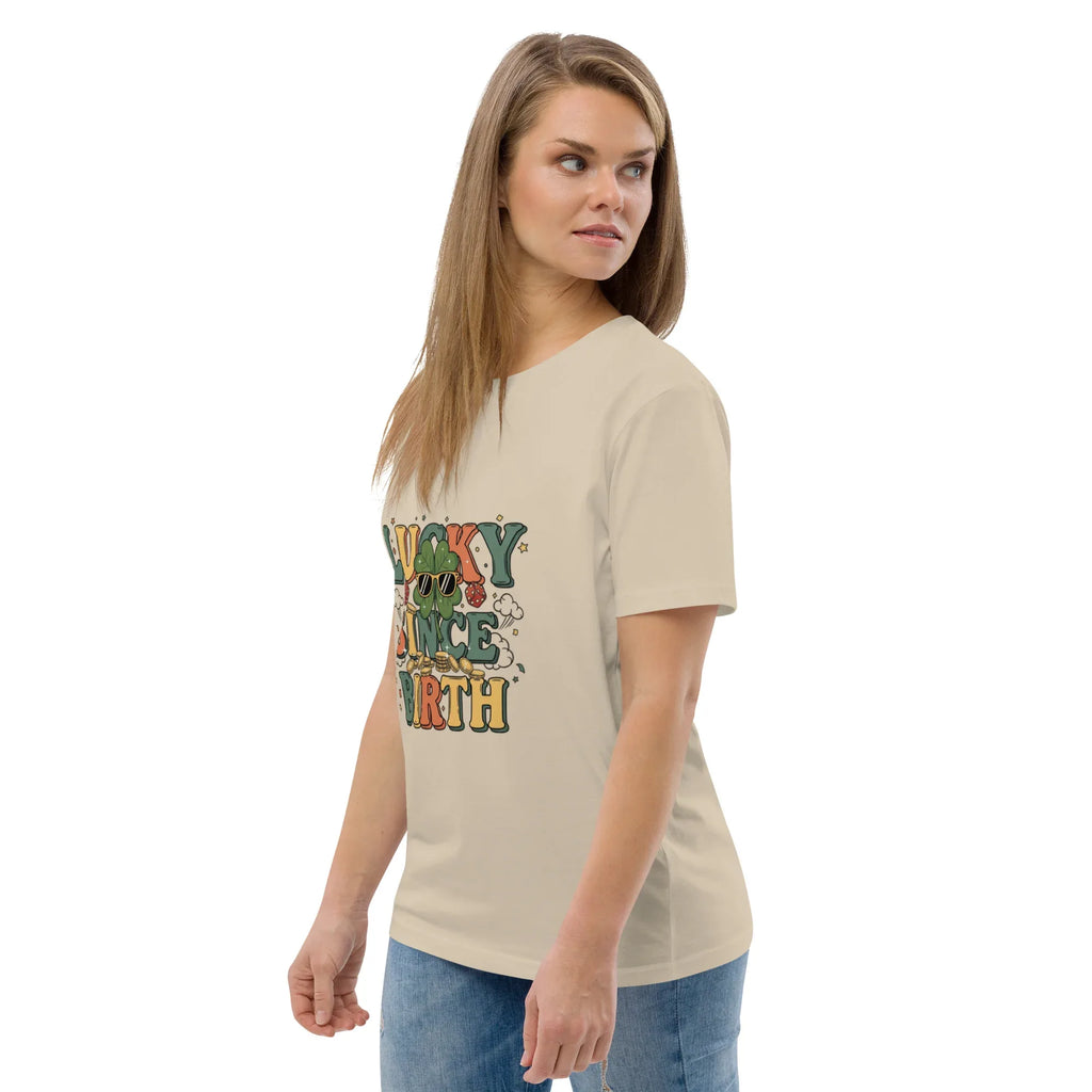 LUCKY SINCE BIRTH unisex t-shirt - Printoo Shop - - t-shirt, unisex, Unisex Organic Cotton T-Shirt | Stanley/Stella STTU169