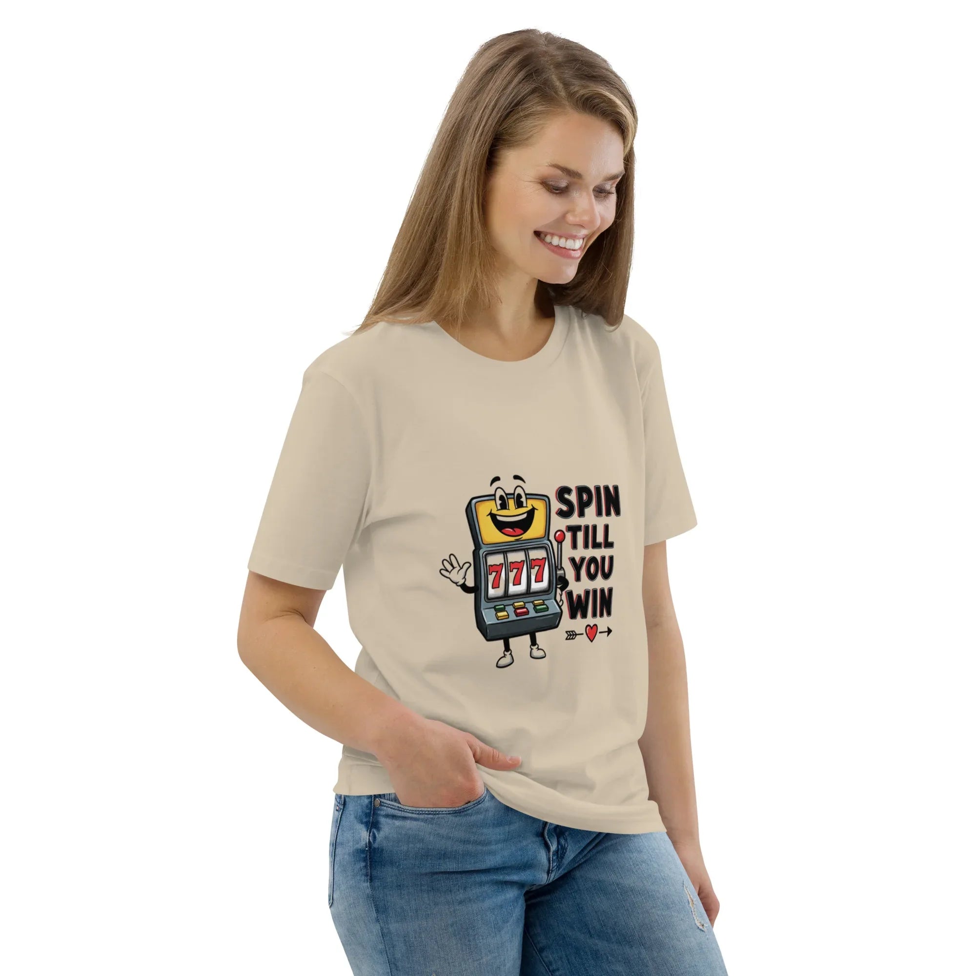 SPIN TILL YOU WIN unisex t-shirt - Printoo Shop - - gaming, t-shirt, unisex, Unisex Organic Cotton T-Shirt | Stanley/Stella STTU169