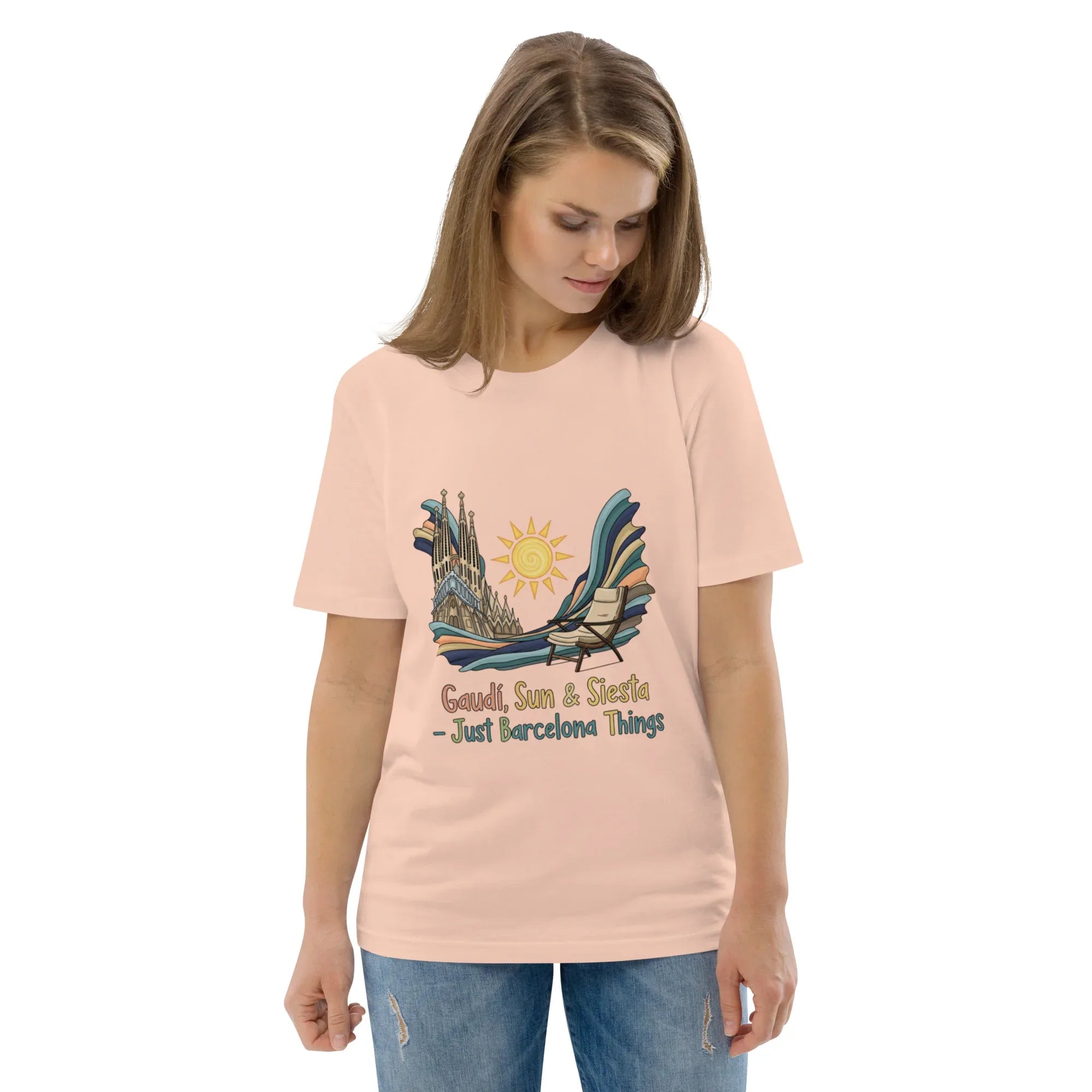 BARCELONA - GAUDI, SUN & SIESTA unisex t-shirt - Printoo Shop - - City t-shirts, t-shirt, unisex, Unisex Organic Cotton T-Shirt | Stanley/Stella STTU169