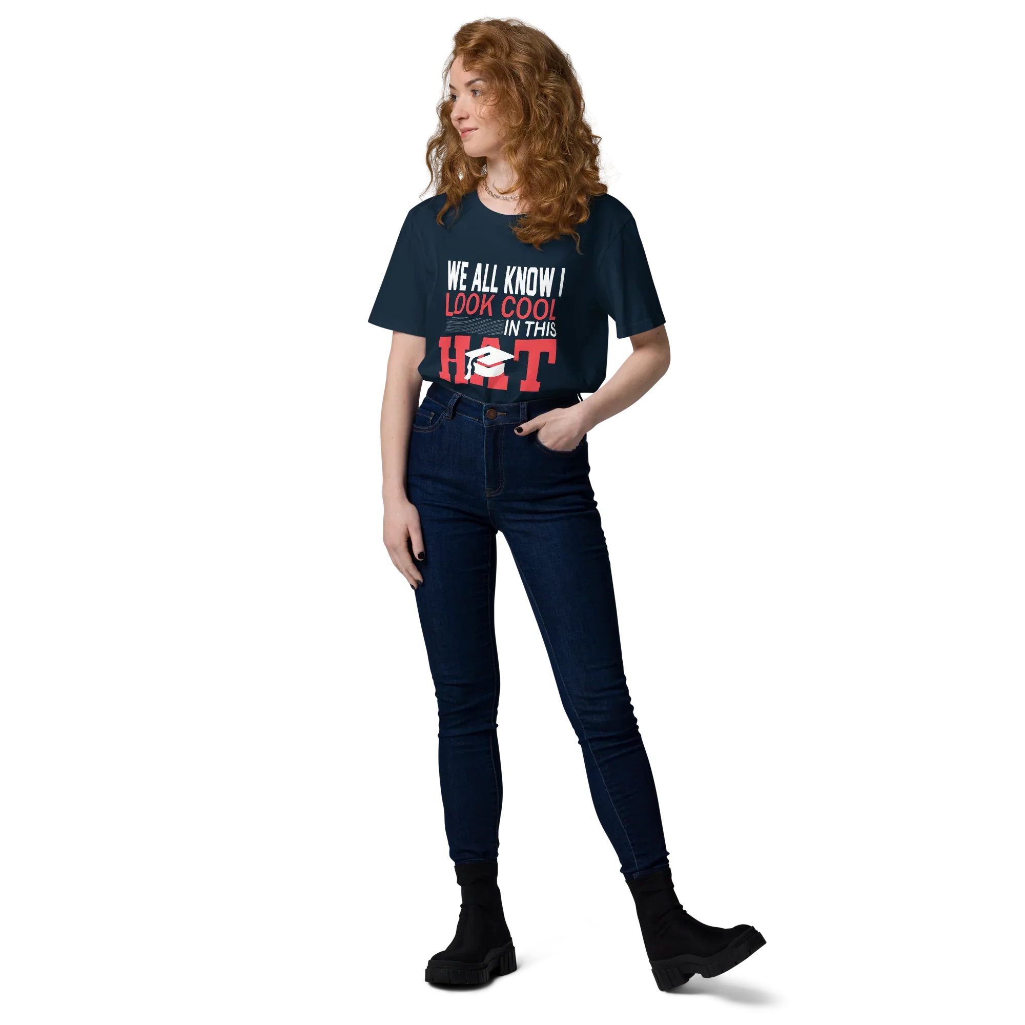 FUNNY COOL HAT unisex t-shirt - - Graduation shirts - Printoo Shop