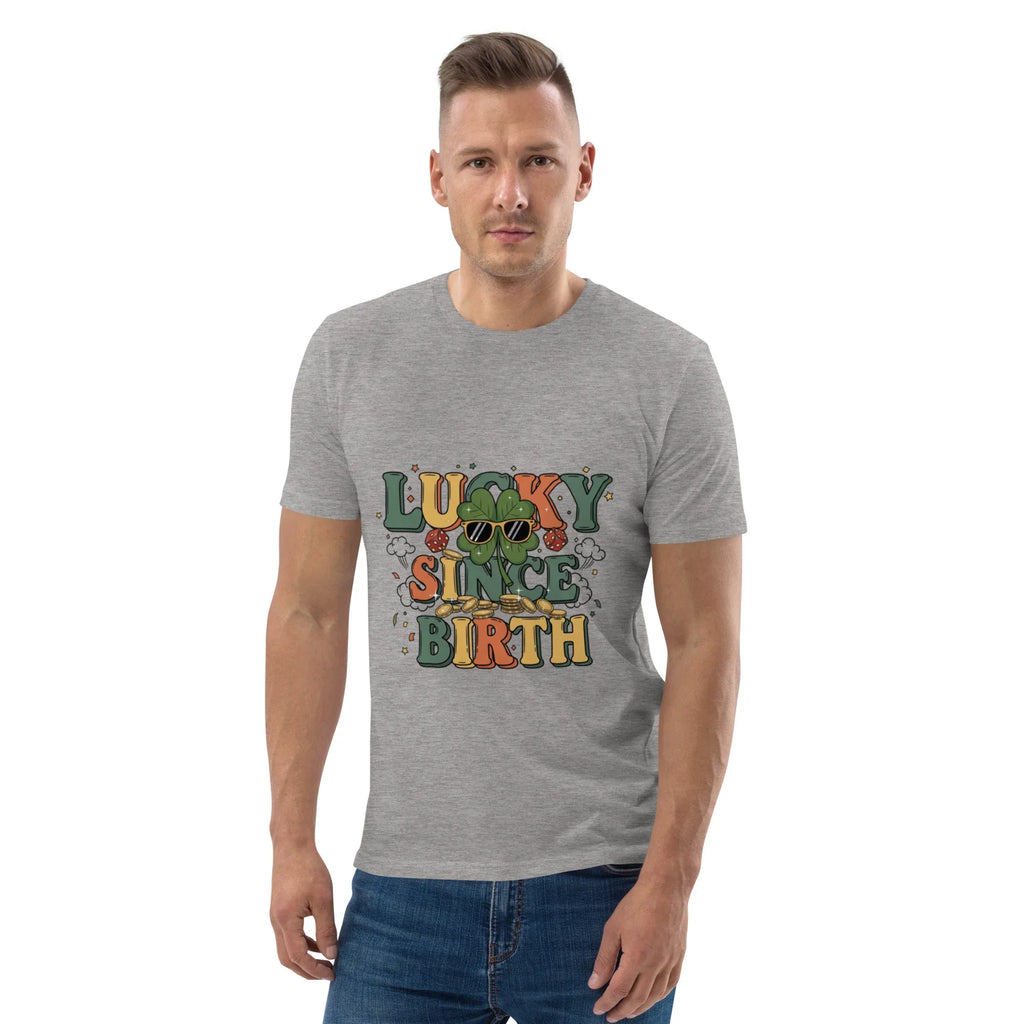 LUCKY SINCE BIRTH unisex t-shirt - Printoo Shop - - t-shirt, unisex, Unisex Organic Cotton T-Shirt | Stanley/Stella STTU169