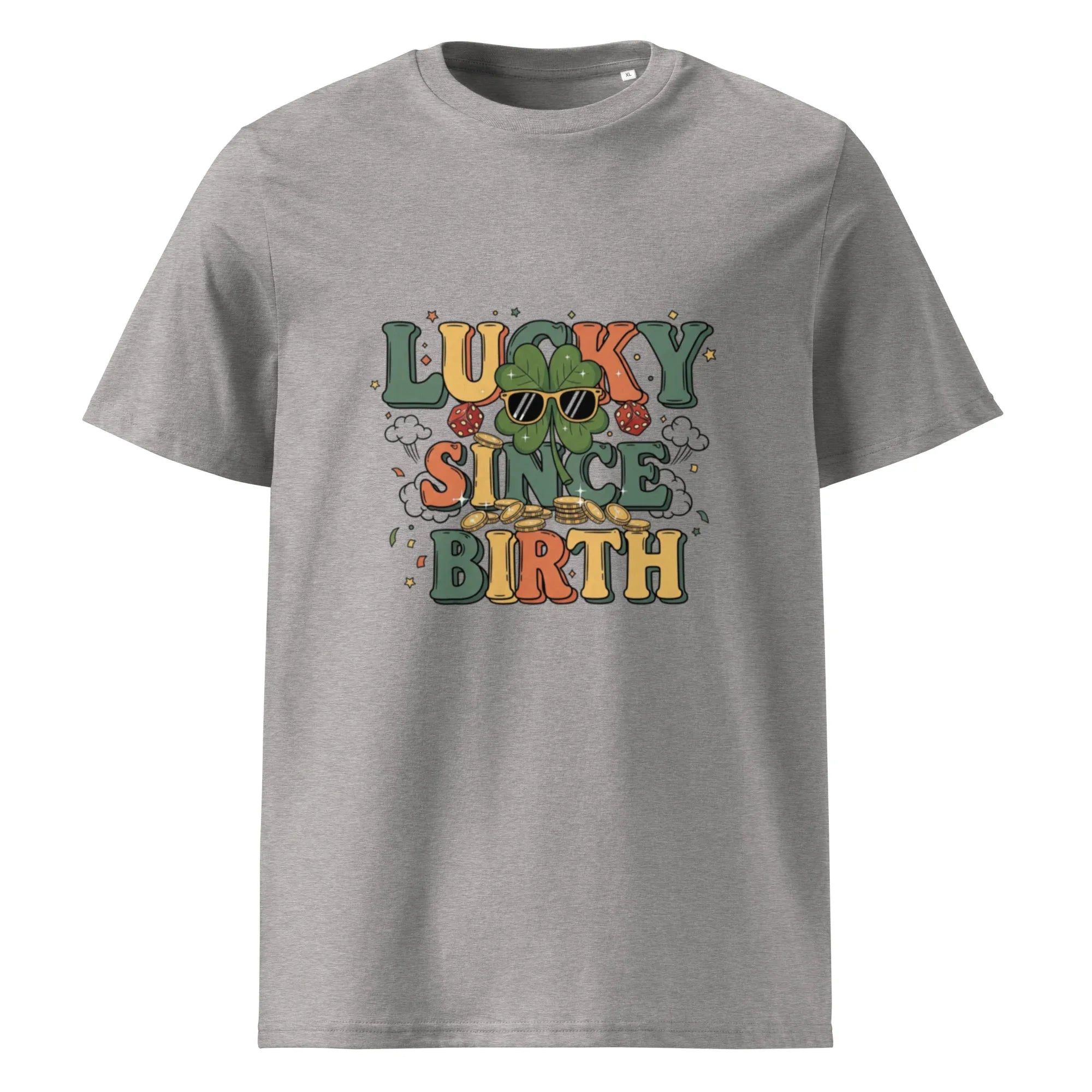 LUCKY SINCE BIRTH unisex t-shirt - Printoo Shop - - t-shirt, unisex, Unisex Organic Cotton T-Shirt | Stanley/Stella STTU169