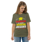 ADVENTURE BEGINS unisex t-shirt - - - Printoo Shop