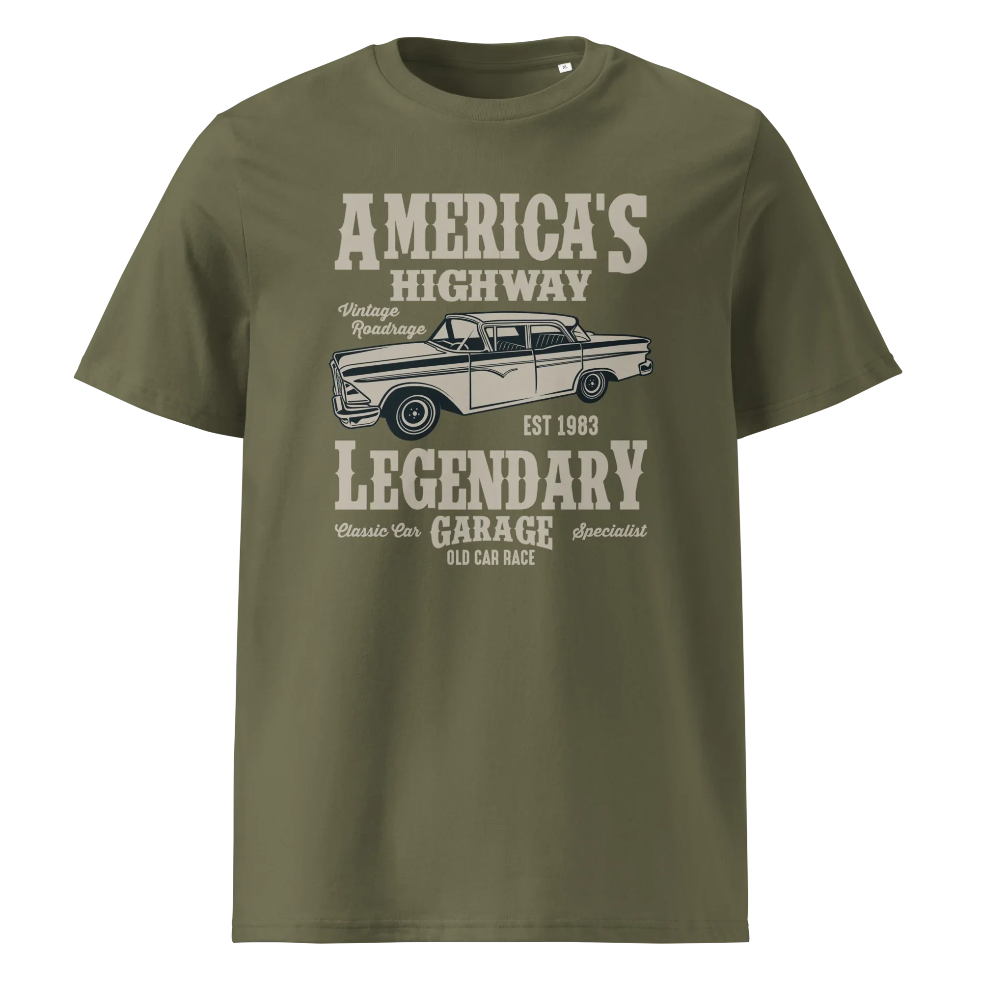 AMERICA'S HIGHWAY unisex t-shirt - Printoo Shop - - cars, t-shirt, unisex, Unisex Organic Cotton T-Shirt | Stanley/Stella STTU169