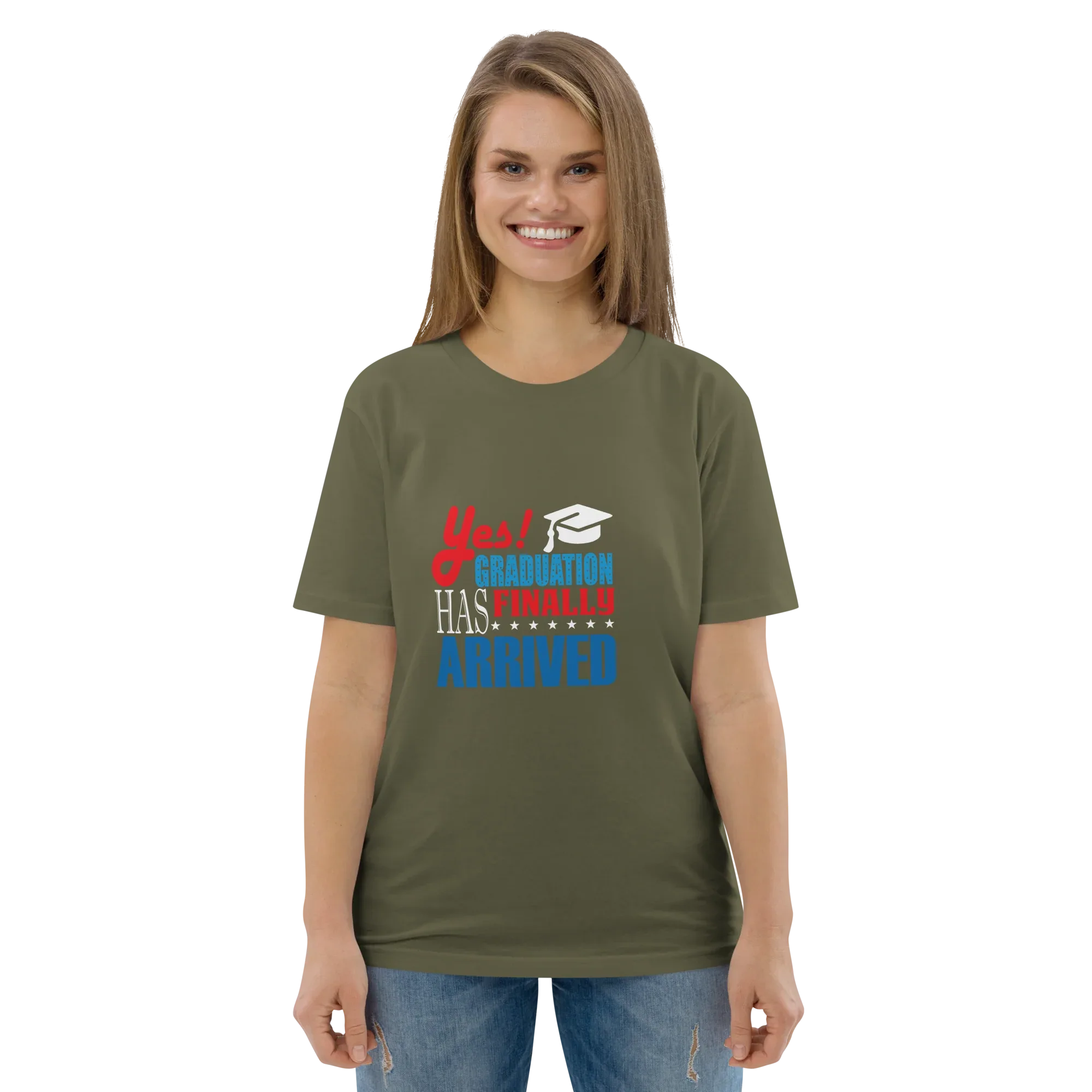 FINALLY GRADUATED unisex t-shirt - Printoo Shop - - graduation, t-shirt, unisex, Unisex Organic Cotton T-Shirt | Stanley/Stella STTU169