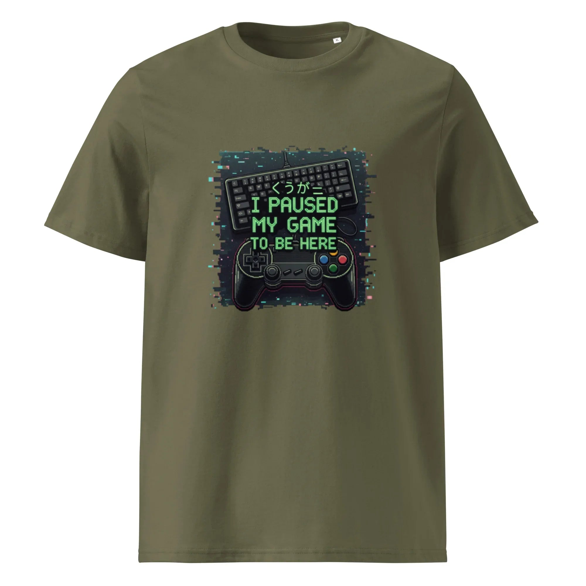 I PAUSED MY GAME TO BE HERE unisex t-shirt - Printoo Shop - - gaming, t-shirt, unisex, Unisex Organic Cotton T-Shirt | Stanley/Stella STTU169