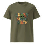 LUCKY SINCE BIRTH unisex t-shirt - Printoo Shop - - t-shirt, unisex, Unisex Organic Cotton T-Shirt | Stanley/Stella STTU169