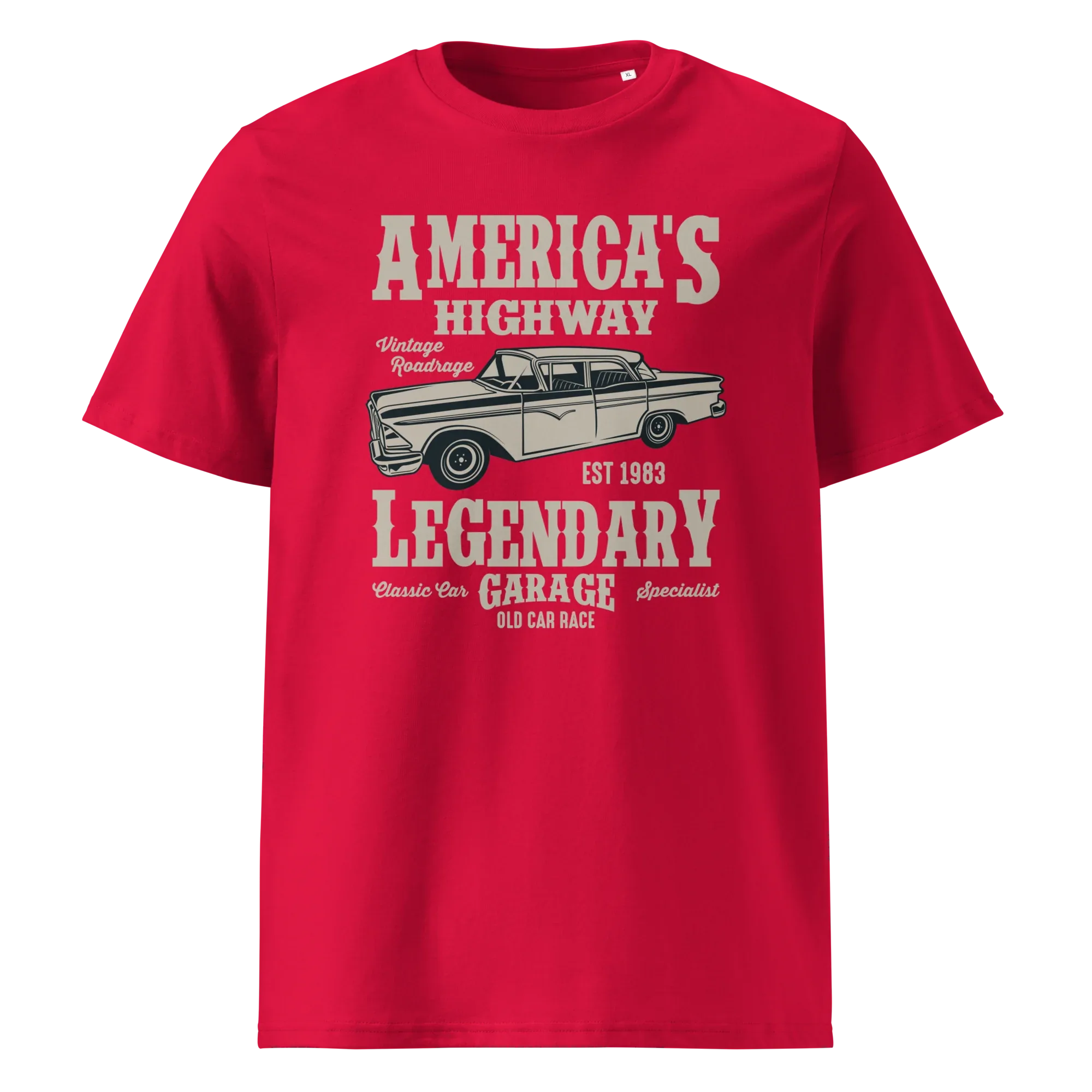 AMERICA'S HIGHWAY unisex t-shirt - Printoo Shop - - cars, t-shirt, unisex, Unisex Organic Cotton T-Shirt | Stanley/Stella STTU169