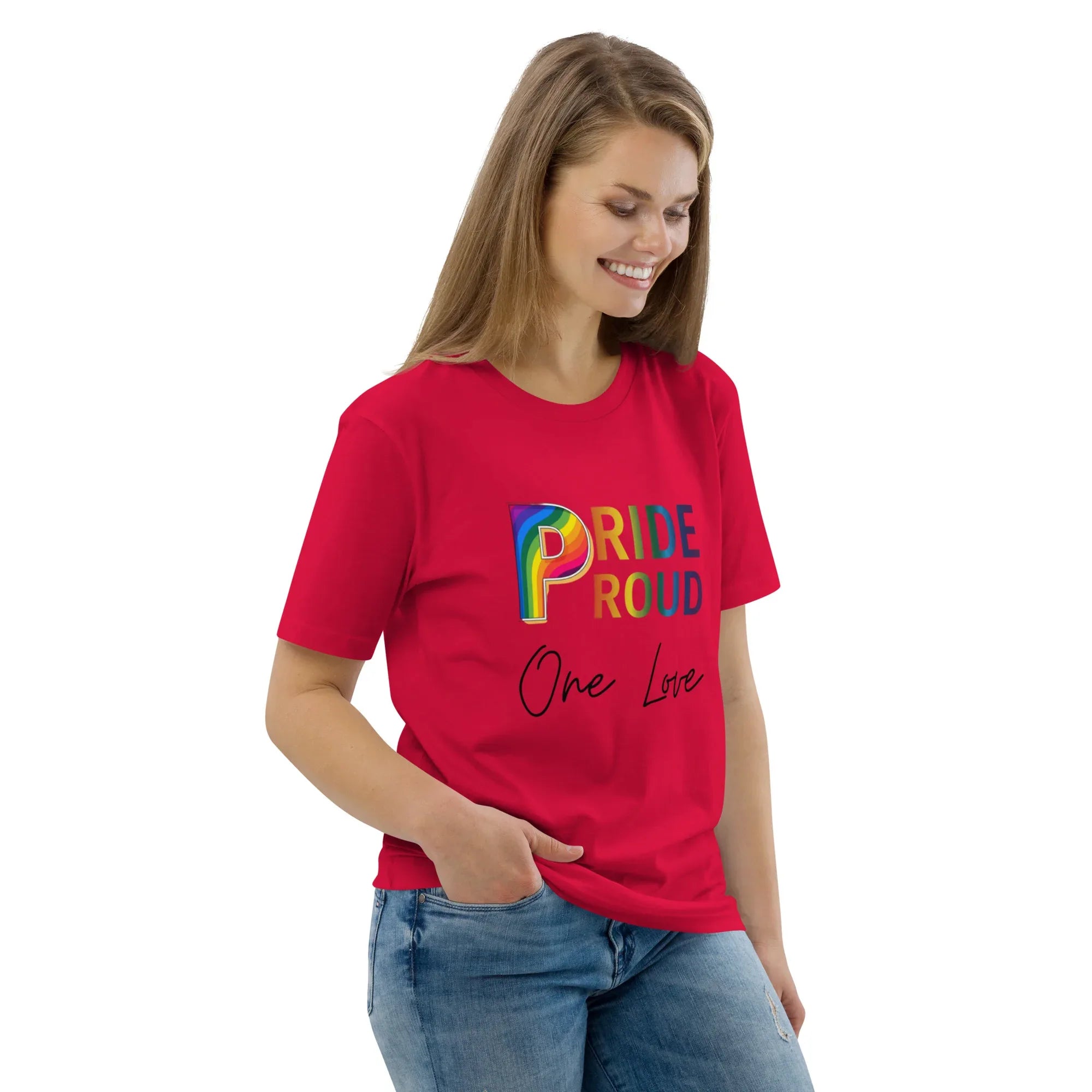 PRIDE & PROUD unisex t-shirt - Printoo Shop - - t-shirt, unisex, Unisex Organic Cotton T-Shirt | Stanley/Stella STTU169