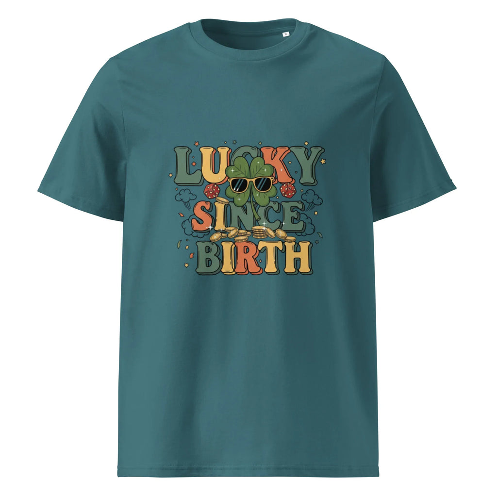 LUCKY SINCE BIRTH unisex t-shirt - Printoo Shop - - t-shirt, unisex, Unisex Organic Cotton T-Shirt | Stanley/Stella STTU169