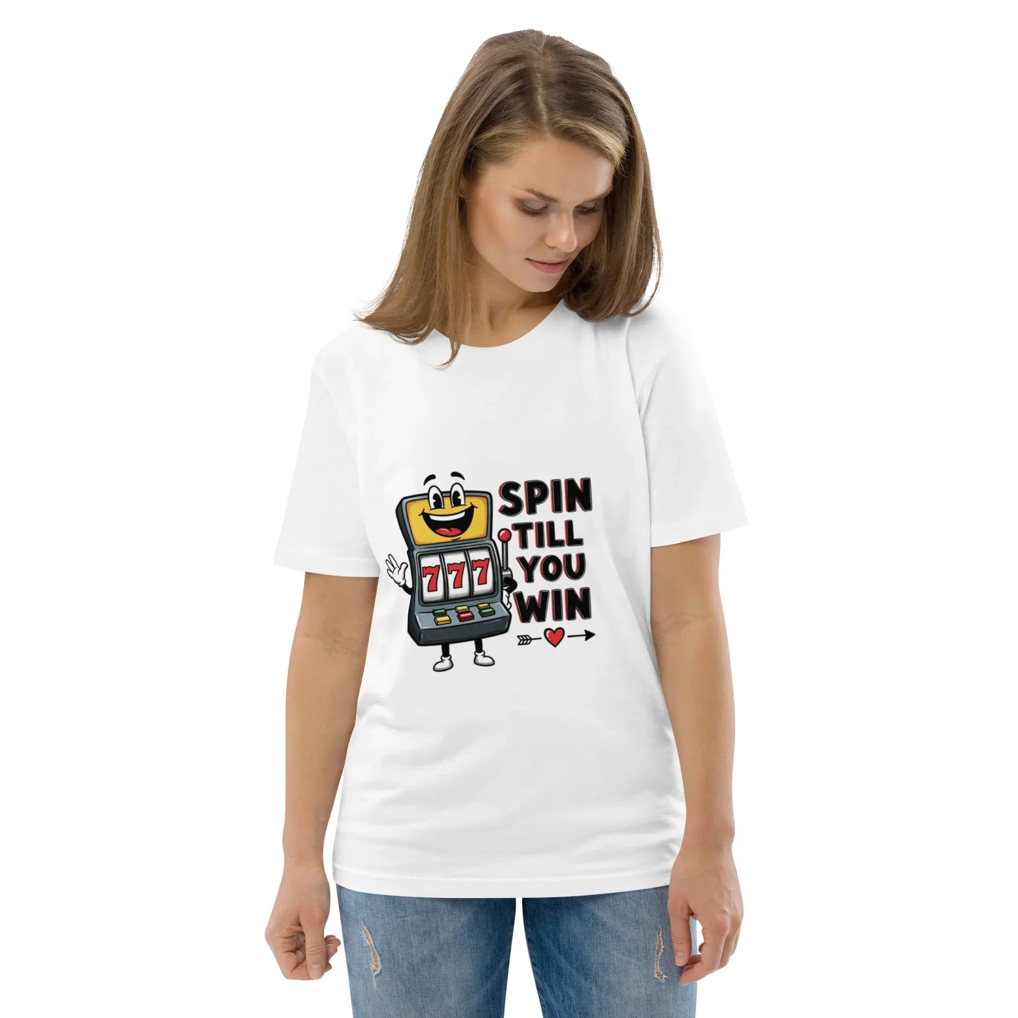 SPIN TILL YOU WIN unisex t-shirt - Printoo Shop - - gaming, t-shirt, unisex, Unisex Organic Cotton T-Shirt | Stanley/Stella STTU169