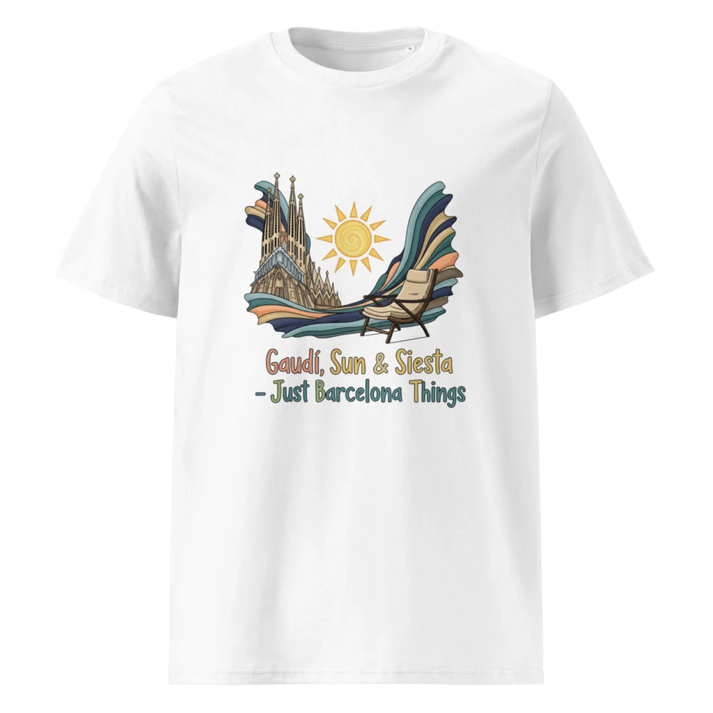 BARCELONA - GAUDI, SUN & SIESTA unisex t-shirt - Printoo Shop - - City t-shirts, t-shirt, unisex, Unisex Organic Cotton T-Shirt | Stanley/Stella STTU169