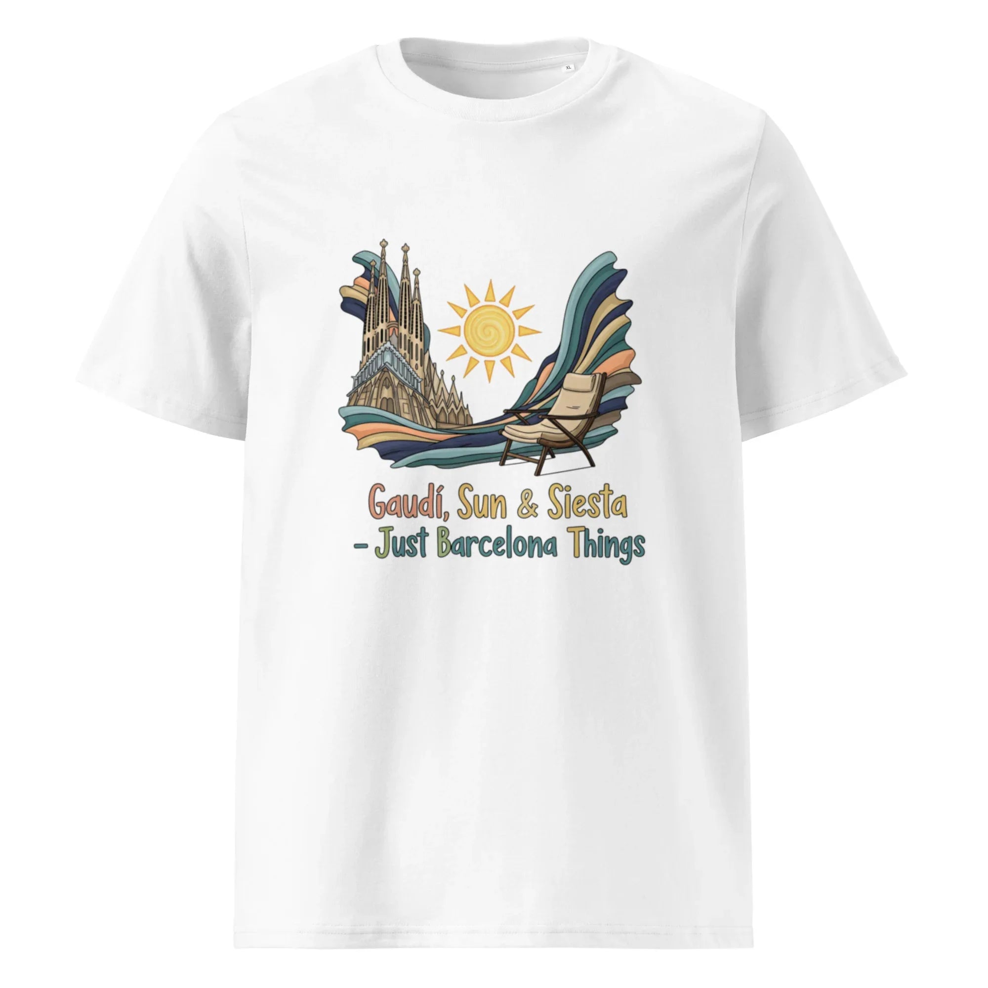 BARCELONA - GAUDI, SUN & SIESTA unisex t-shirt - Printoo Shop - - City t-shirts, t-shirt, unisex, Unisex Organic Cotton T-Shirt | Stanley/Stella STTU169