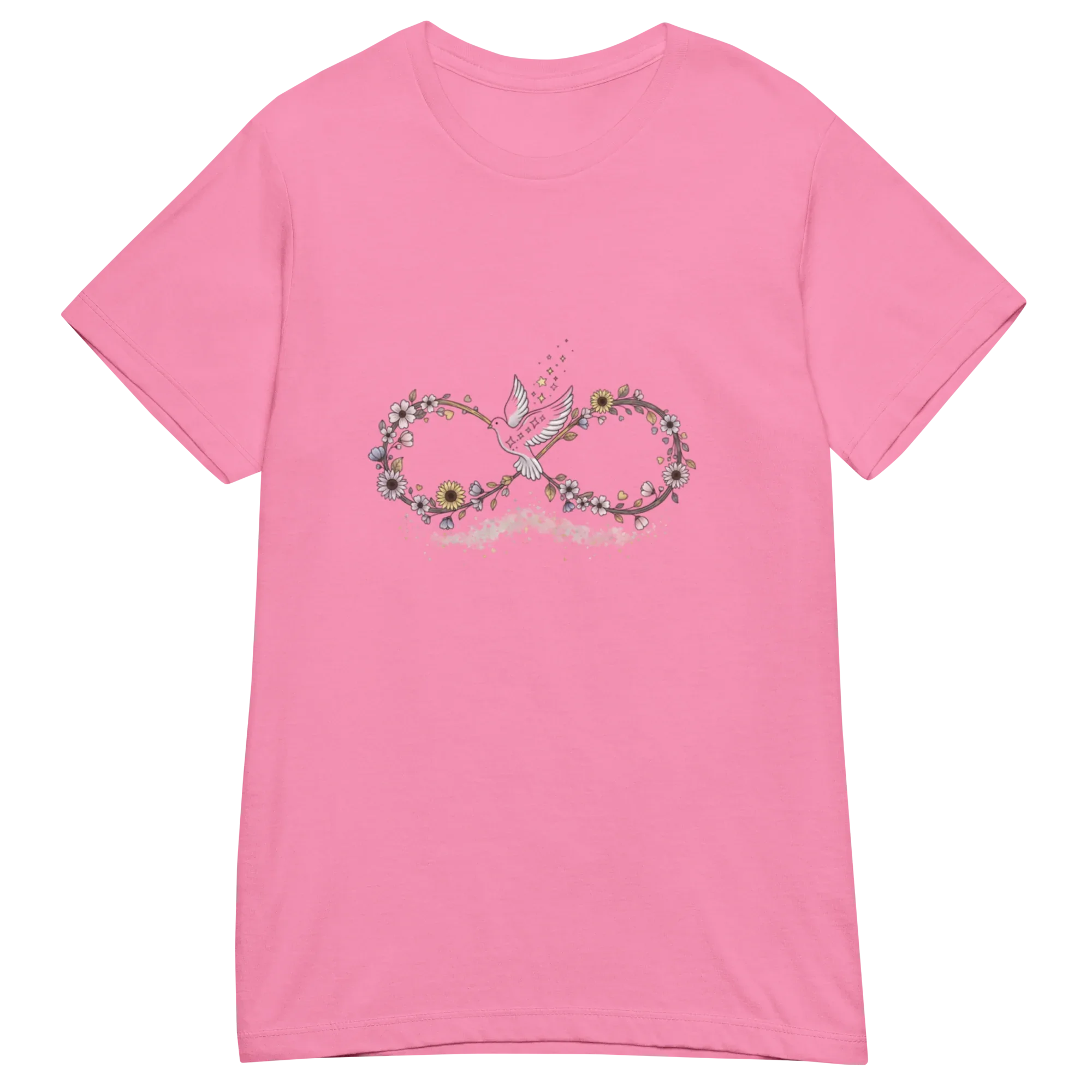 DOVE FLORAL SYMBOL women’s t-shirt - Red / S - Printoo Shop - 9945865_22182