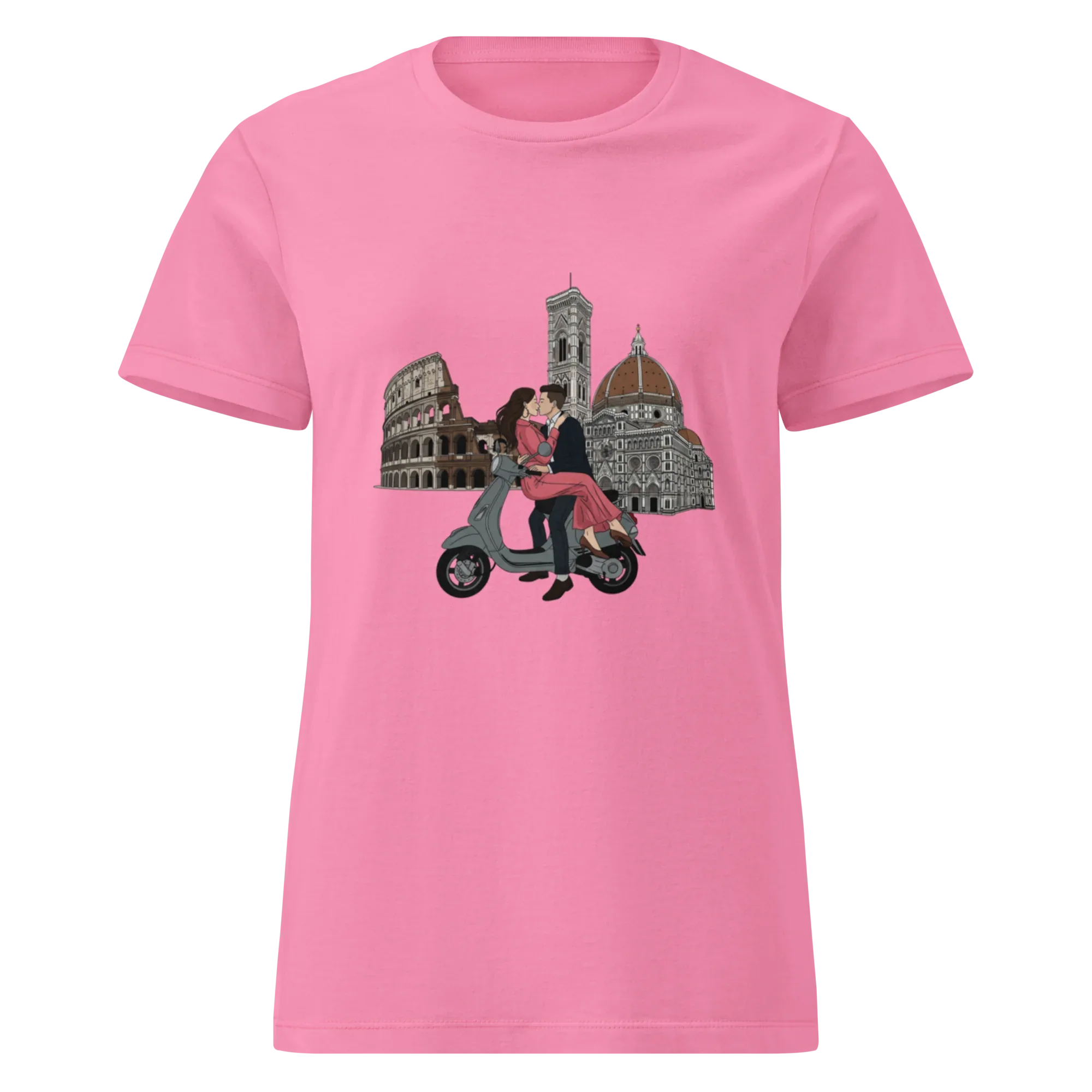 LOVING COUPLE ON A SCOOTER women’s t-shirt - - Printoo Shop -