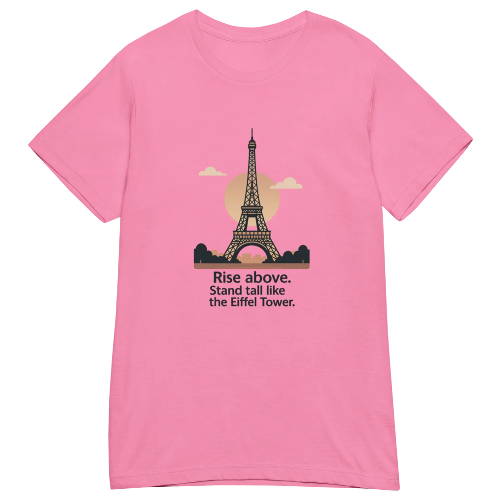RISE ABOVE EIFFEL TOWER GRAPHIC women’s t-shirt - Red / S - Printoo Shop - 8092445_22182