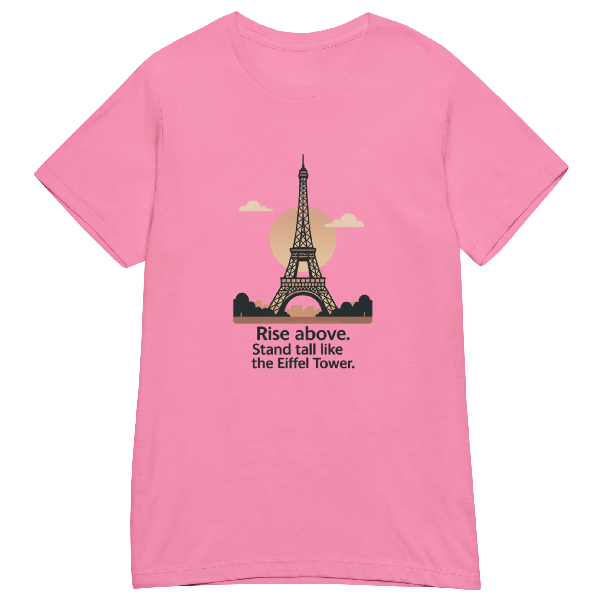RISE ABOVE EIFFEL TOWER GRAPHIC women’s t-shirt - Red / S - Printoo Shop - 8092445_22182