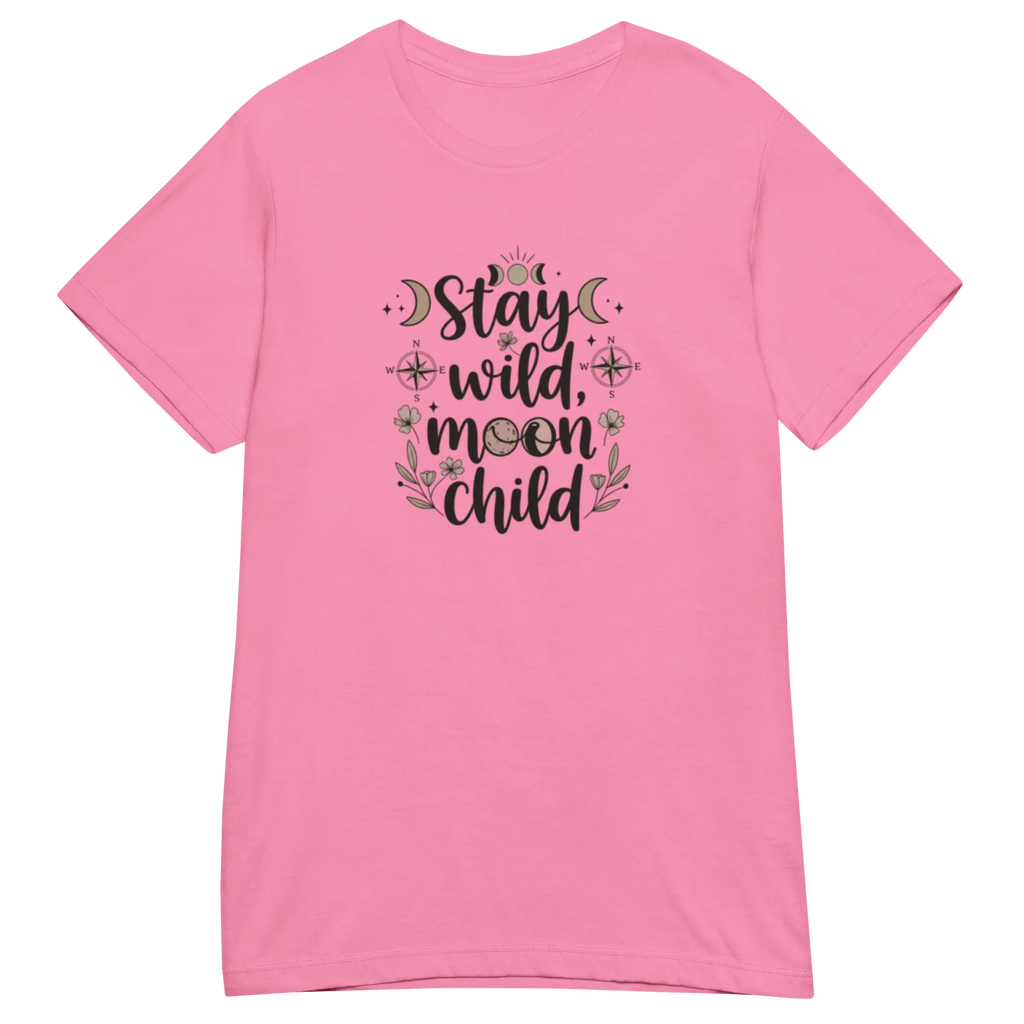 STAY WILD MOON CHILD women's t-shirt - Red / S - Printoo Shop - 2005728_22182