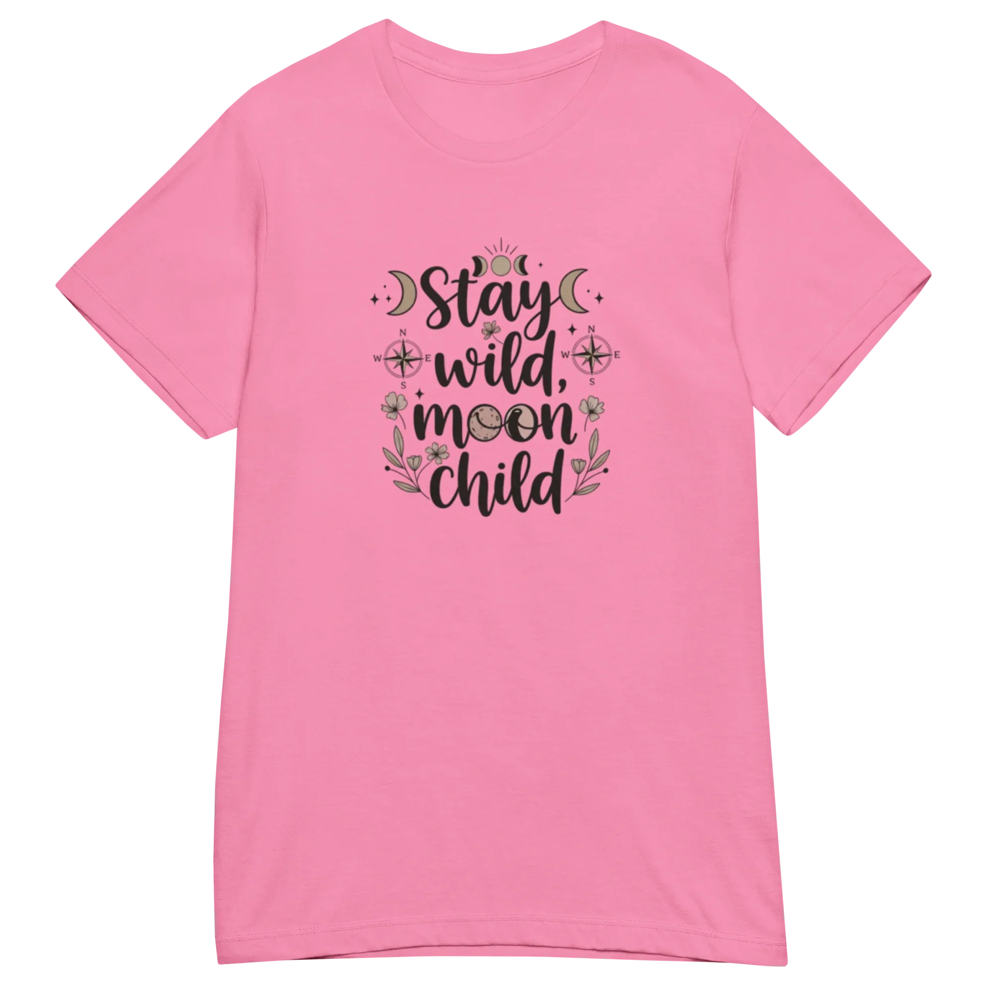 STAY WILD MOON CHILD women's t-shirt - Red / S - Printoo Shop - 2005728_22182