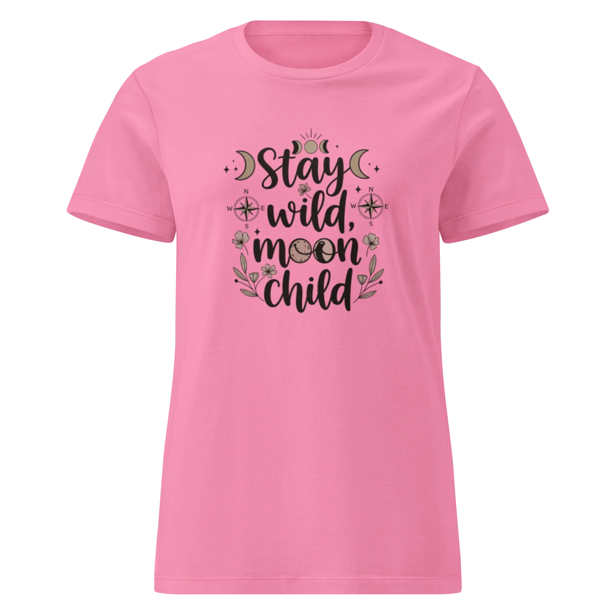 STAY WILD MOON CHILD women's t-shirt - Azalea / S - Printoo Shop - 2005728_22174