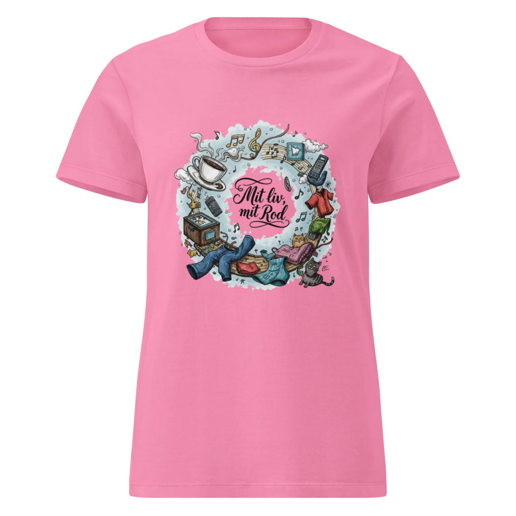 MIT LIV MIT ROD women's t-shirt - Azalea / S - Printoo Shop - 2212748_22174