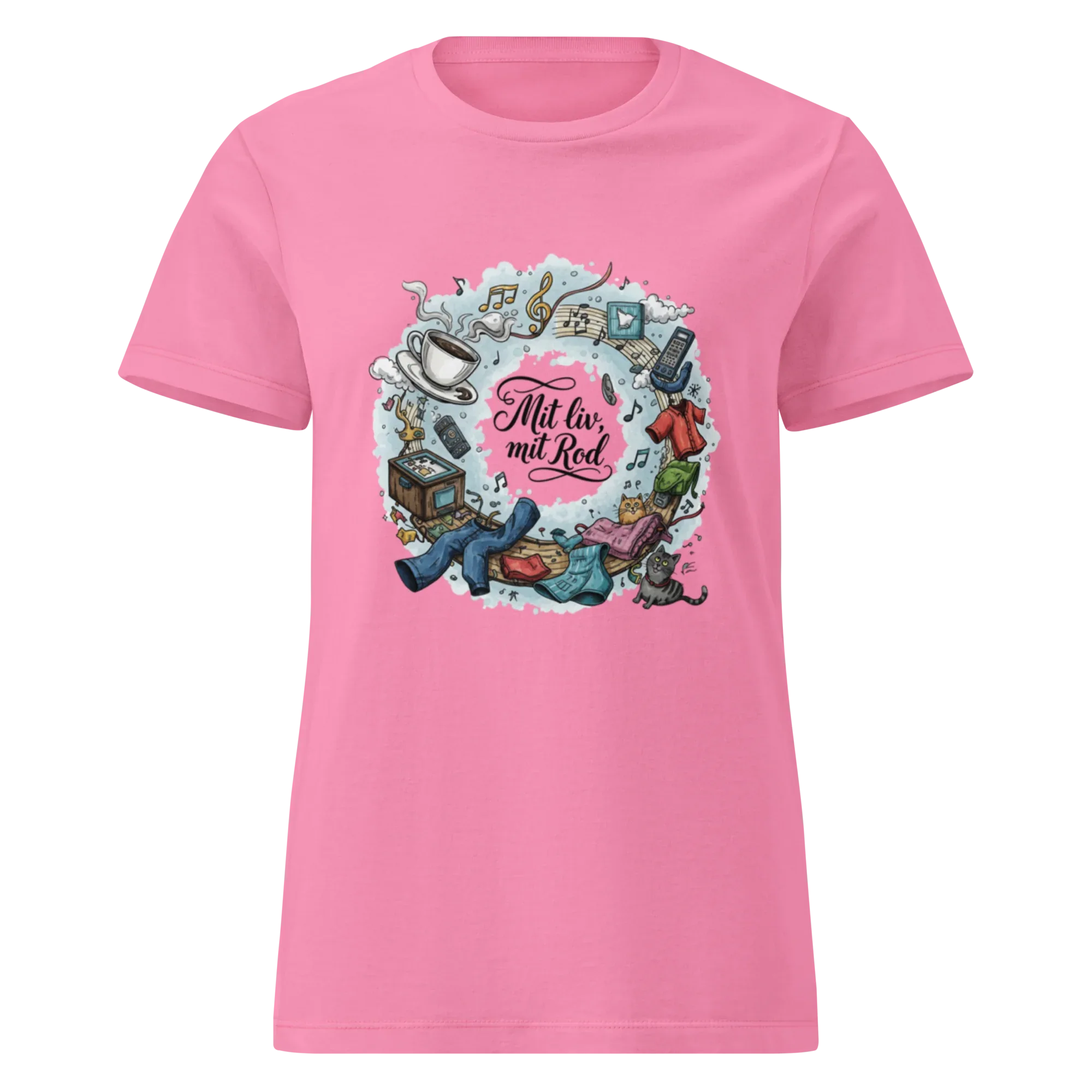 MIT LIV MIT ROD women's t-shirt - Azalea / S - Printoo Shop - 2212748_22174