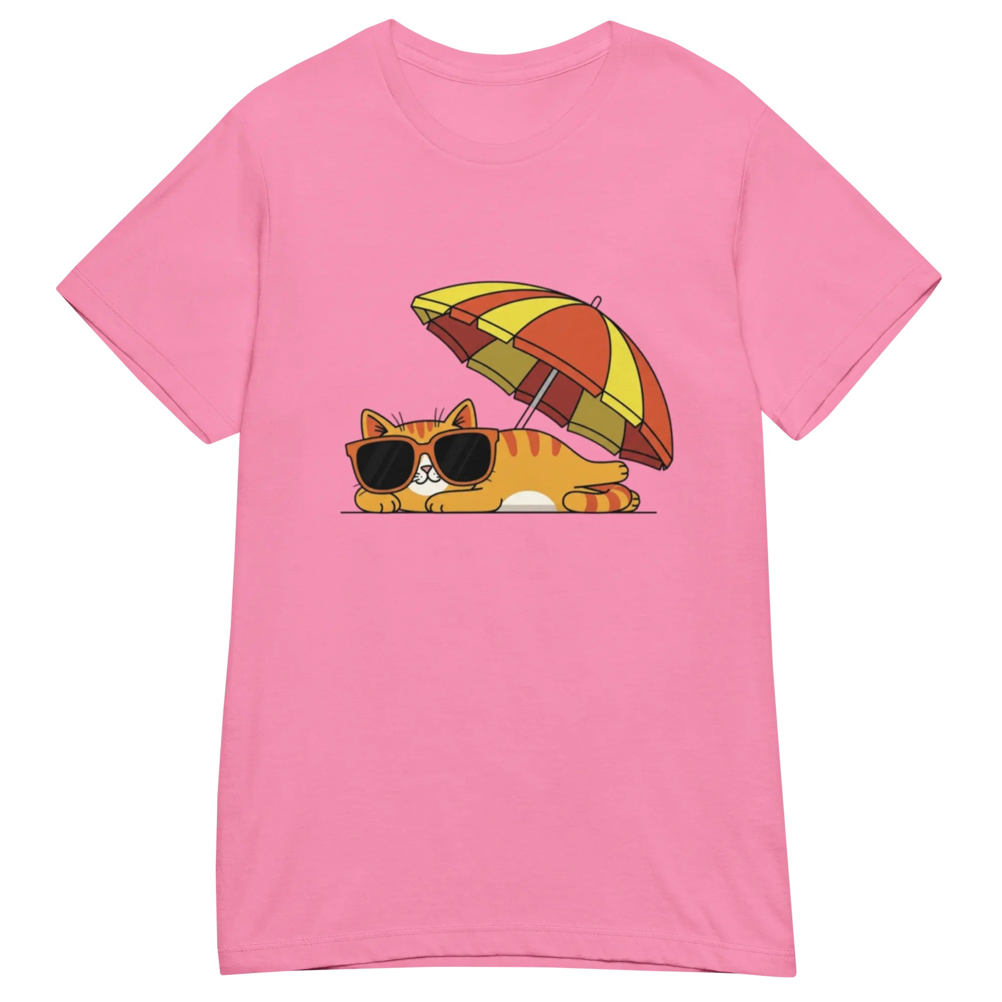 FUNNY SUMMER CAT women's t-shirt - Red / S - Printoo Shop - 9640641_22182