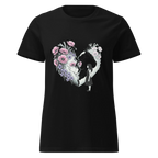 FLOWER HEART GIRL women’s t-shirt - Black / S - Printoo Shop - 3966053_22175