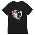 FLOWER HEART GIRL women’s t-shirt - Black / S - Printoo Shop - 3966053_22175