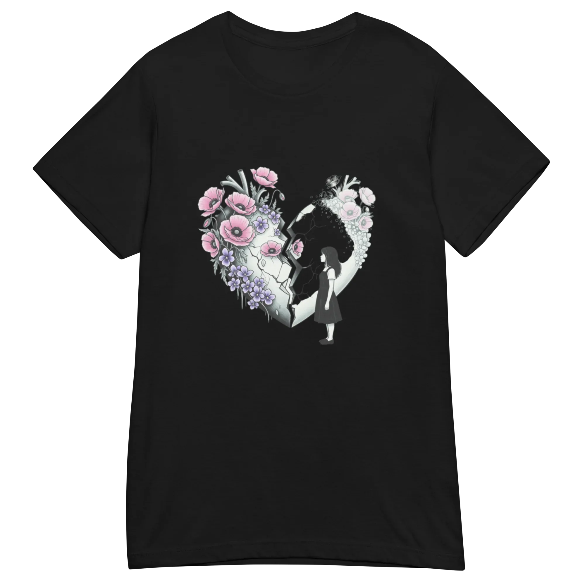 FLOWER HEART GIRL women’s t-shirt - - Printoo Shop -
