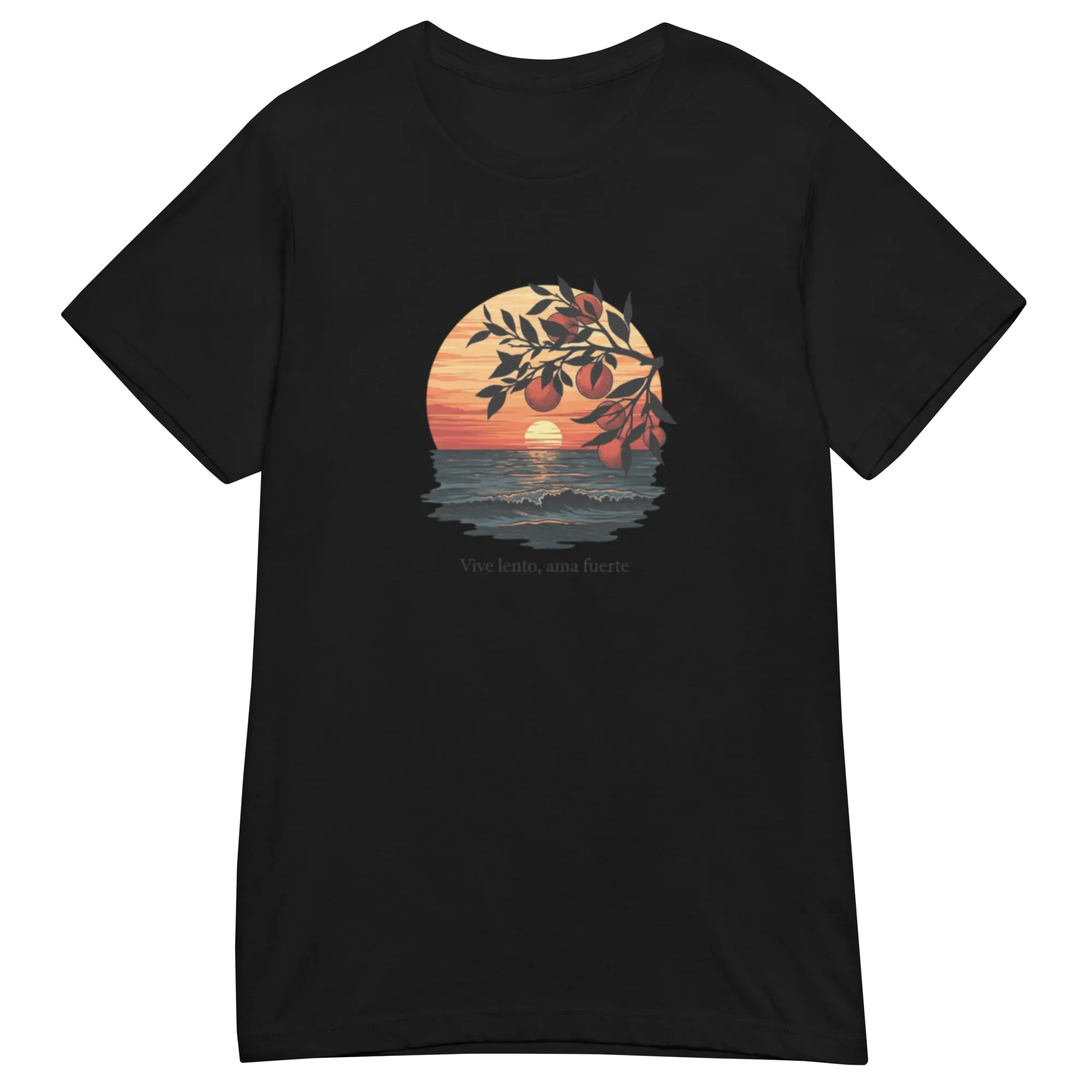 VIVE LENTO AMA FUERTE women's t-shirt - Black / S - Printoo Shop - 1737814_22175