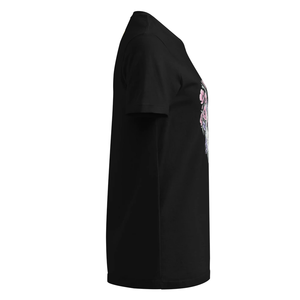 FLOWER HEART GIRL women’s t-shirt - Black / S - Printoo Shop - 3966053_22175