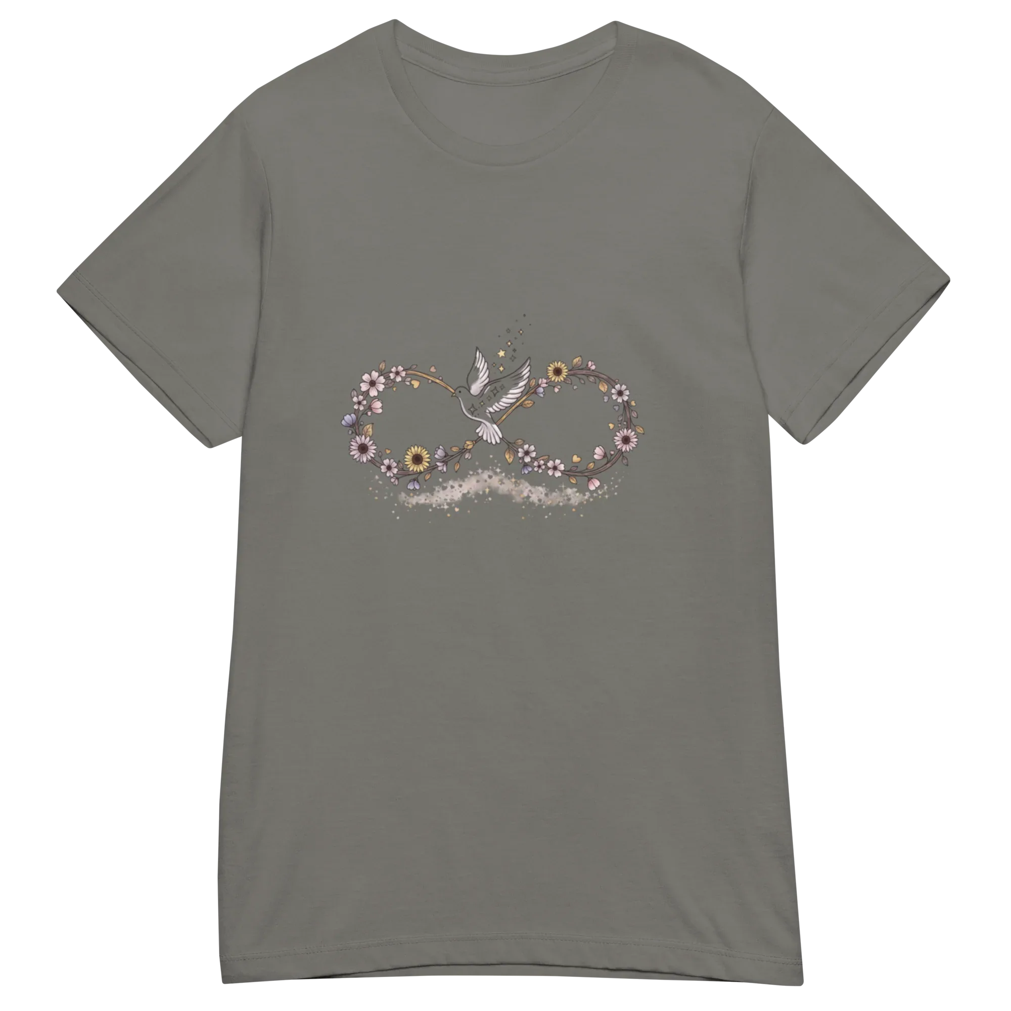 DOVE FLORAL SYMBOL women’s t-shirt - Red / S - Printoo Shop - 9945865_22182