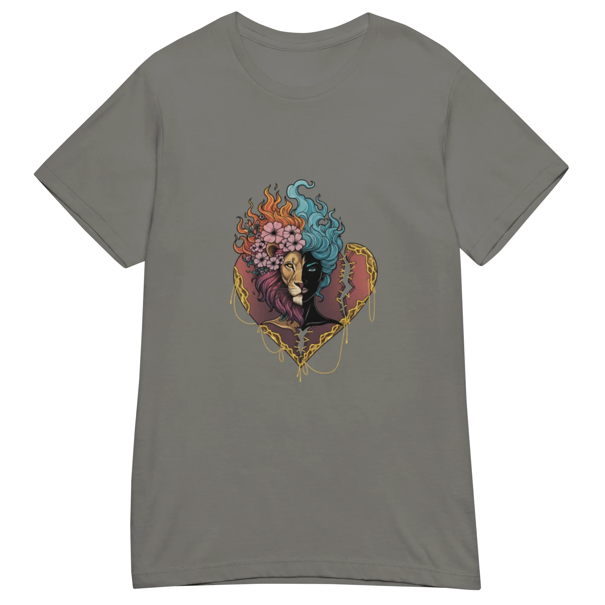 HEART OF A LION women’s t-shirt - Red / S - Printoo Shop - 5041022_22182