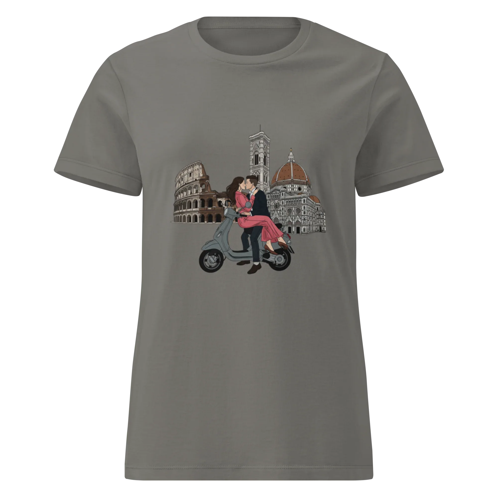 LOVING COUPLE ON A SCOOTER women’s t-shirt - - Printoo Shop -