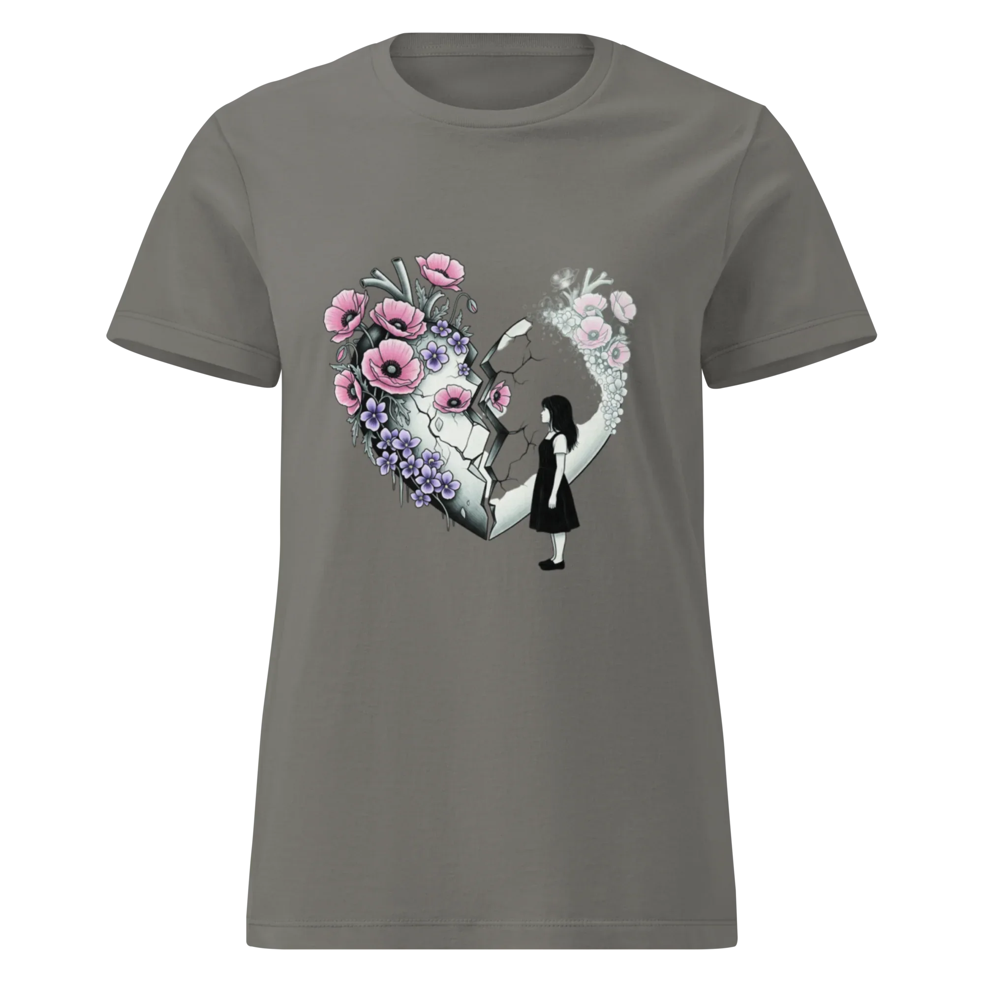 FLOWER HEART GIRL women’s t-shirt - - Printoo Shop -